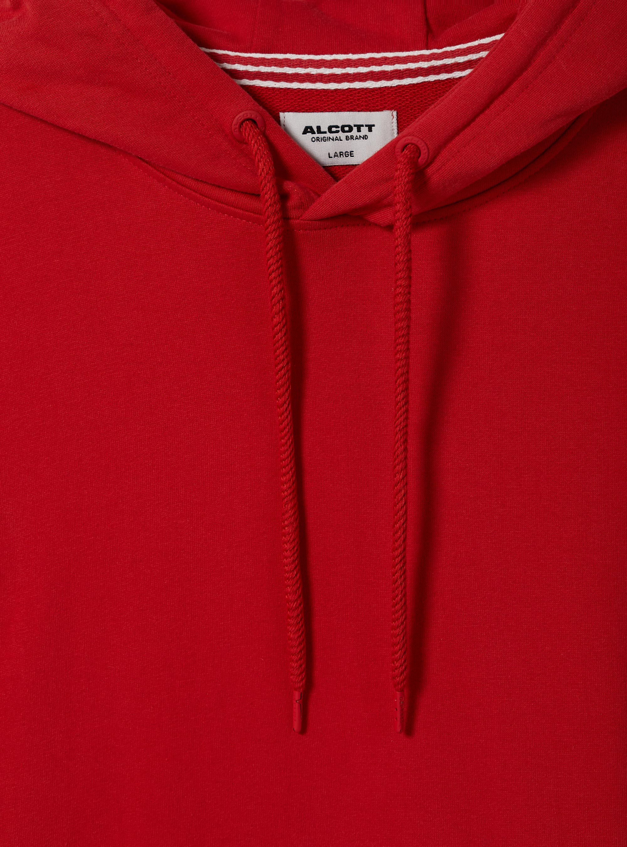 Sweatshirt with hood and pouch pocket, RD2 RED MEDIUM