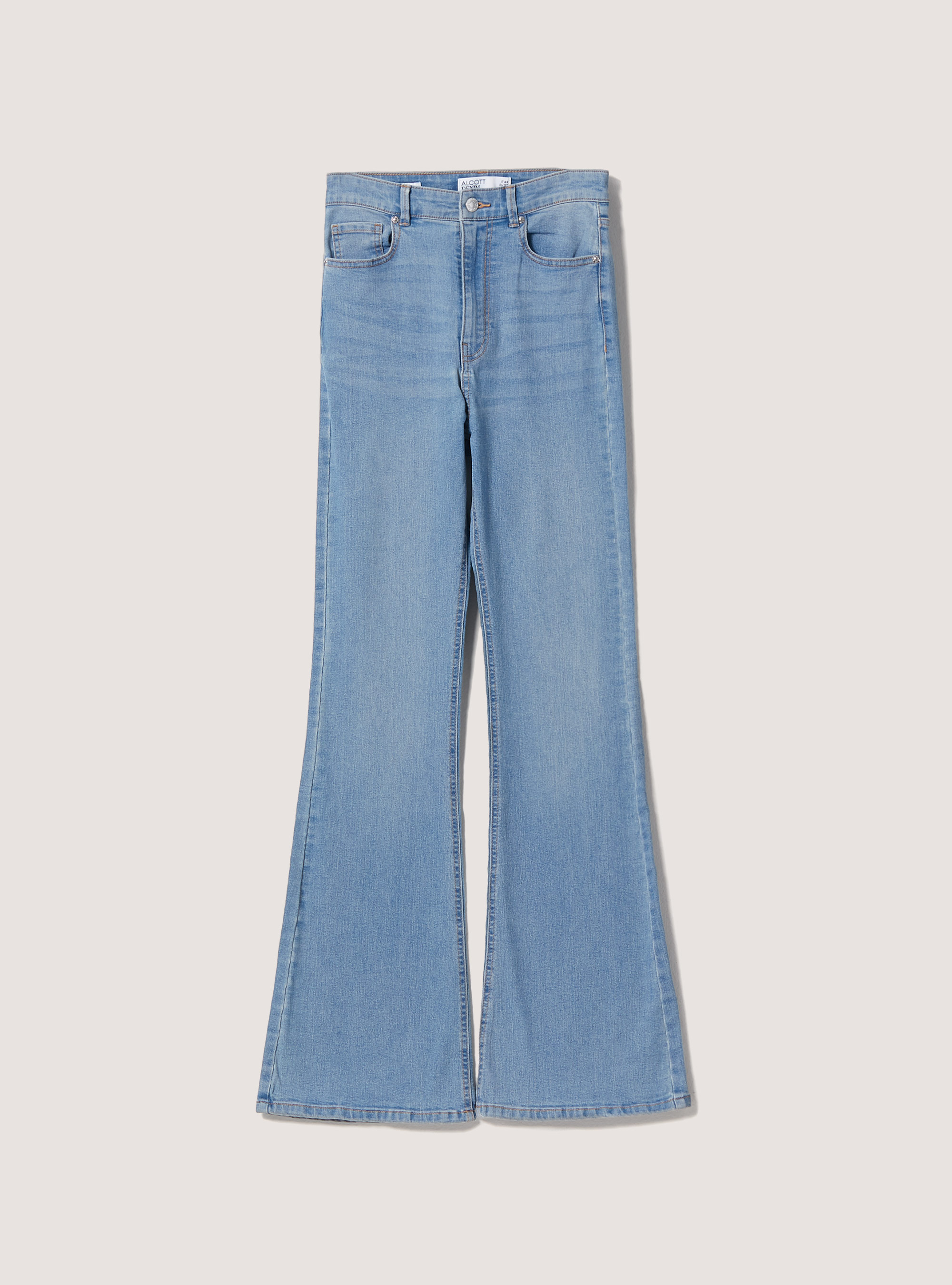 Stretch denim flare jeans, D006 AZURE