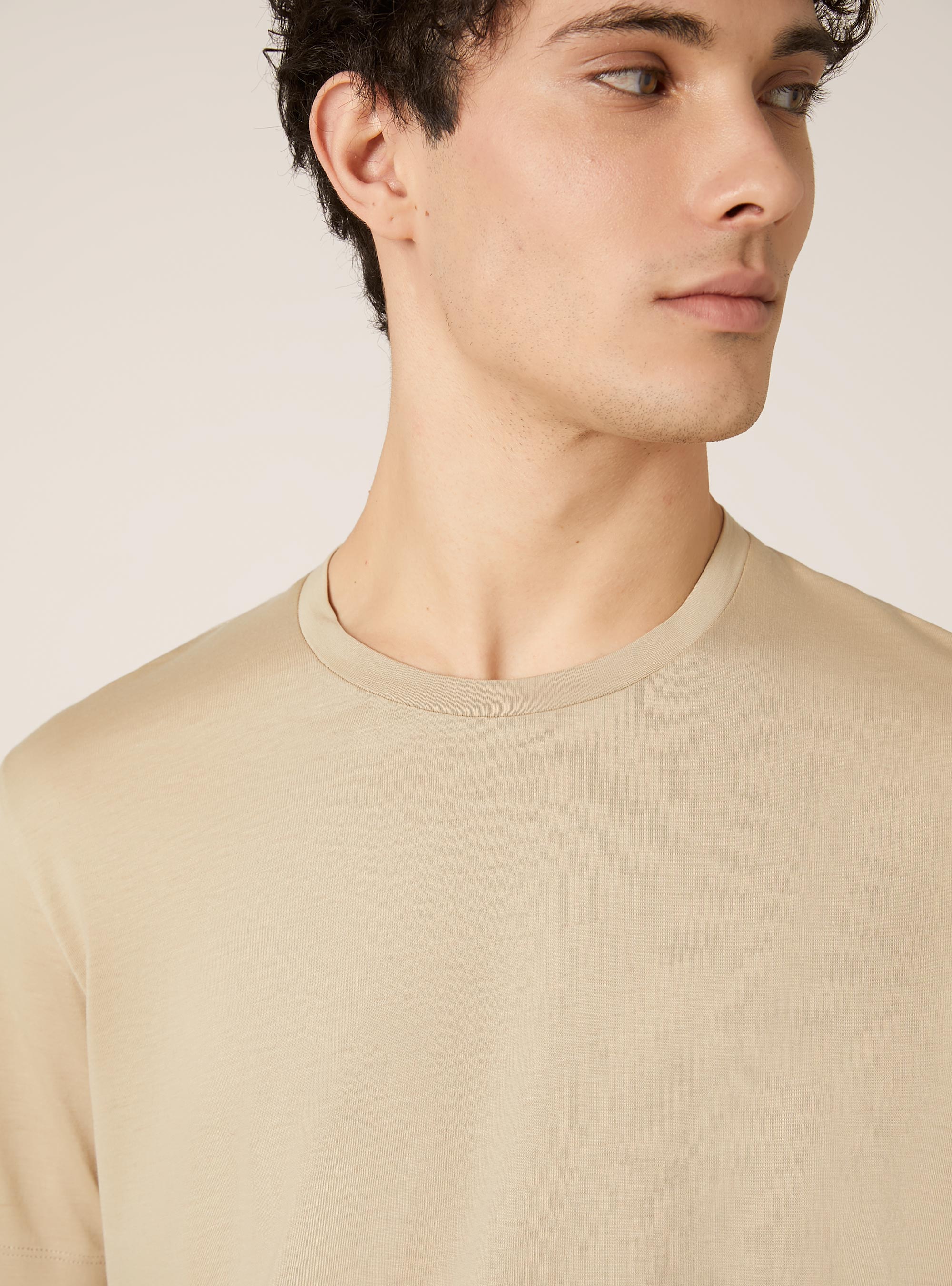 Superior Pima cotton T-shirt, BG2 BEIGE MEDIUM