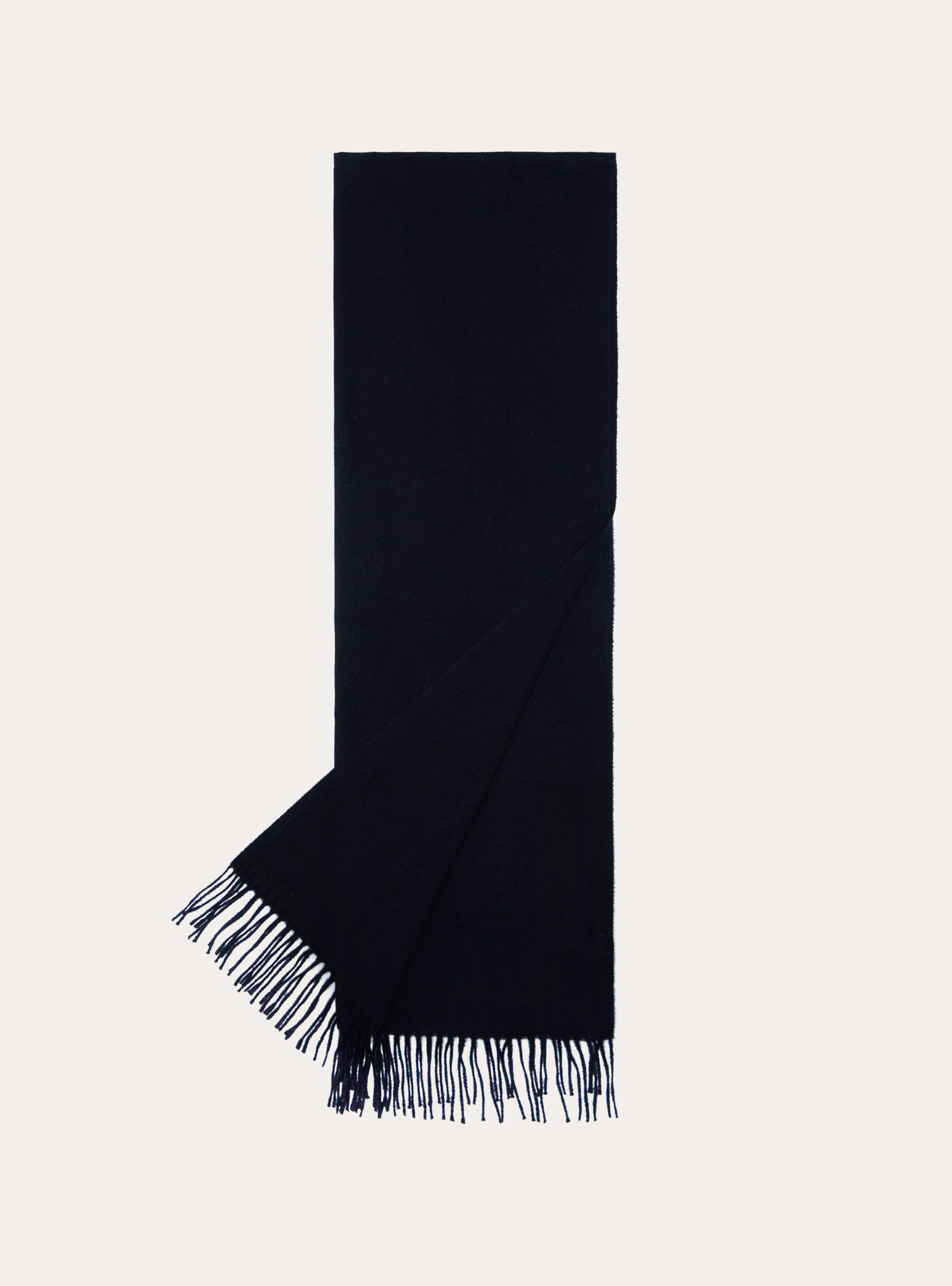 Sciarpa tinta unita con frange, NA1 NAVY DARK