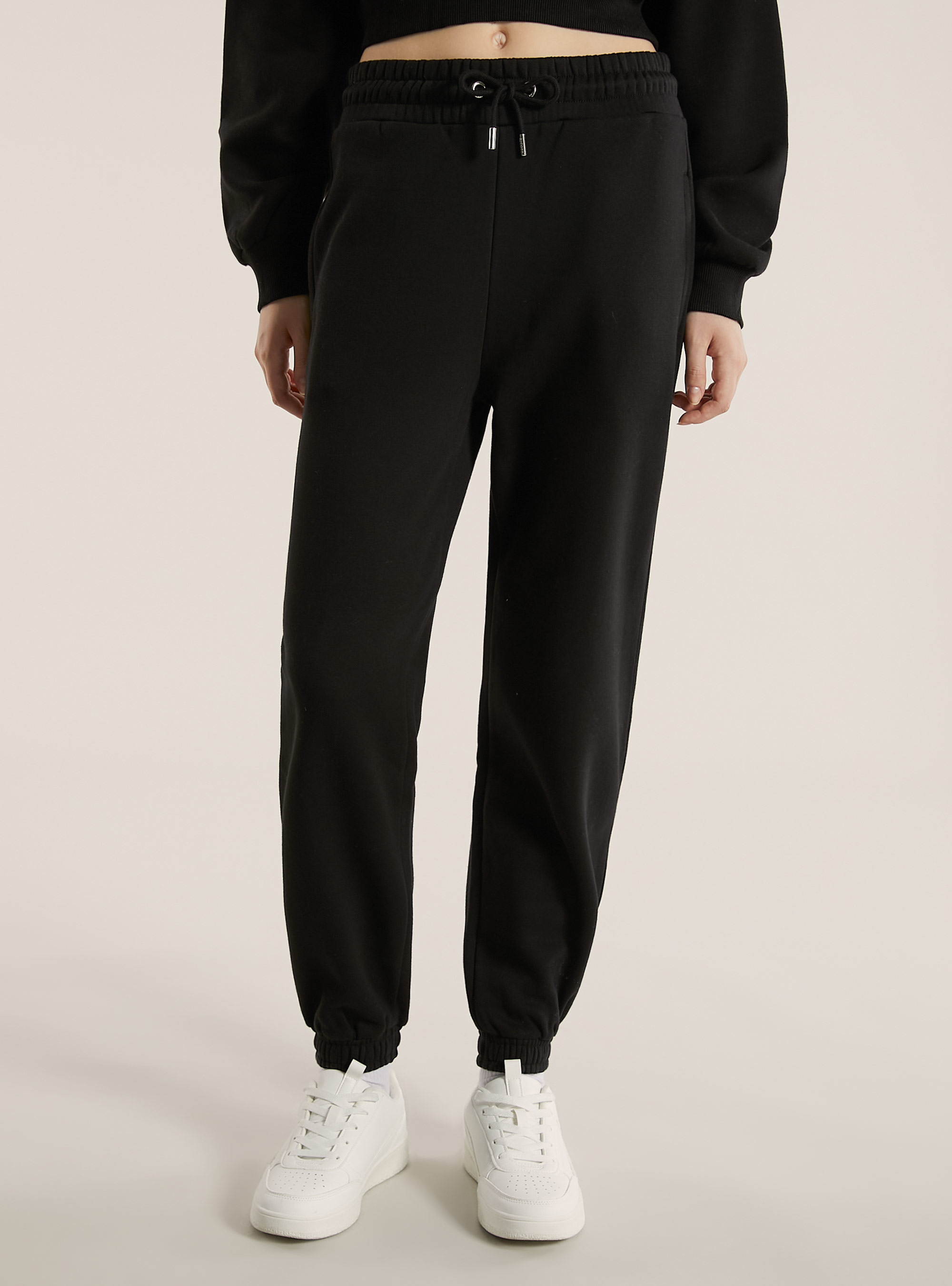 Pantalón jogger de felpa, BK1 BLACK