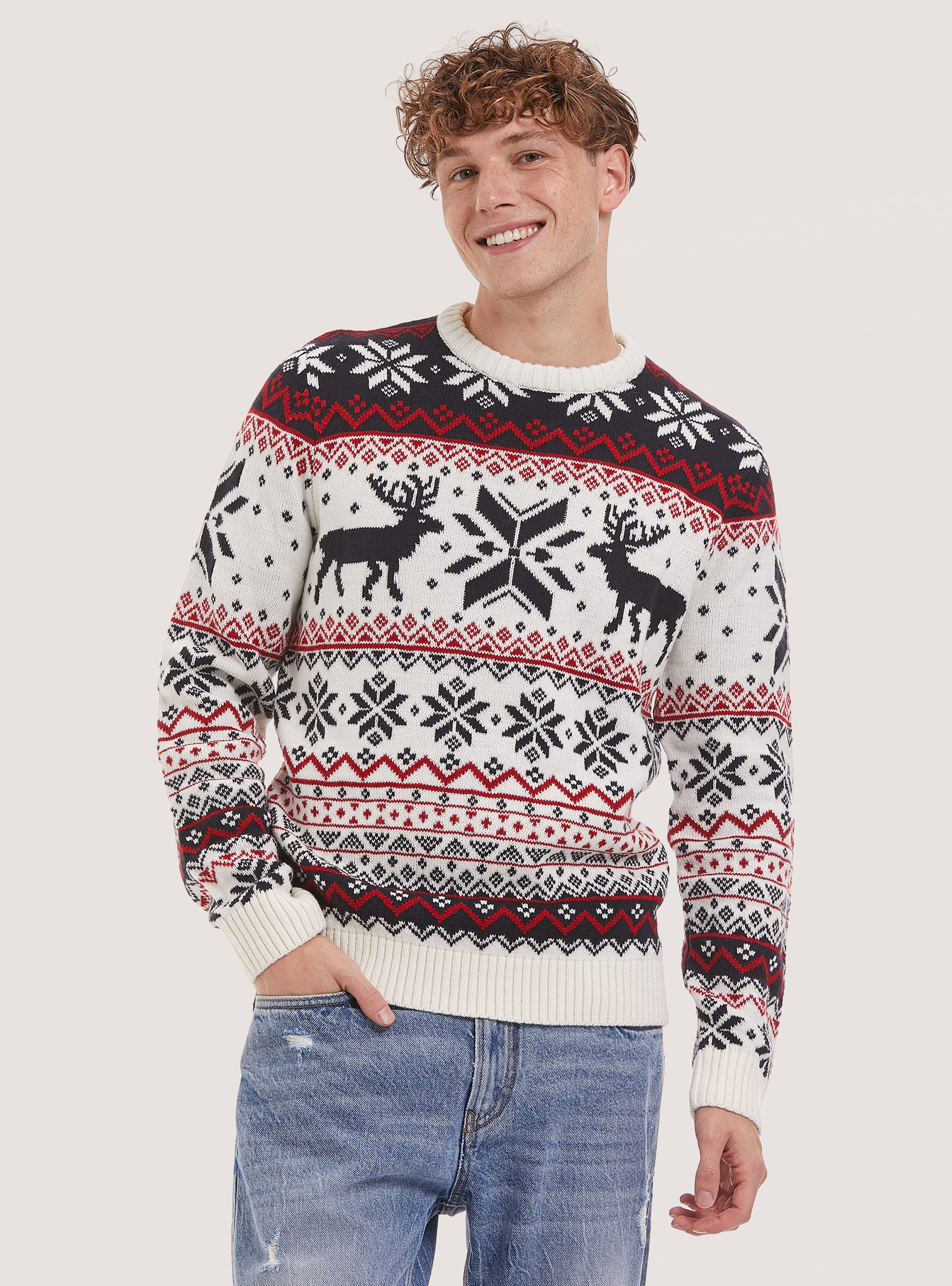 Jersey de la colecci&oacute;n familiar de Navidad, WH1 OFF WHITE