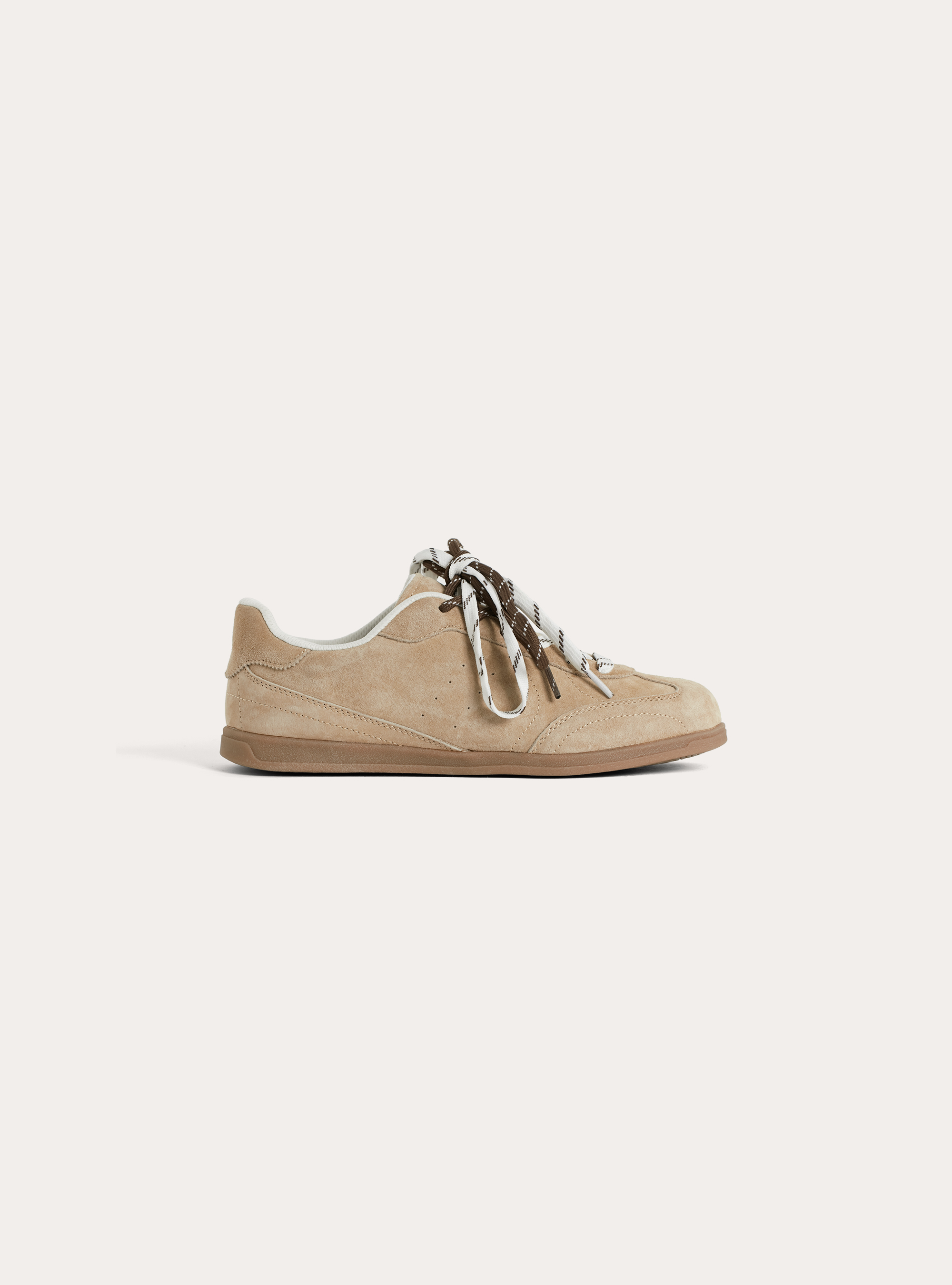 Suede-Effect Sneakers, BG2 BEIGE MEDIUM