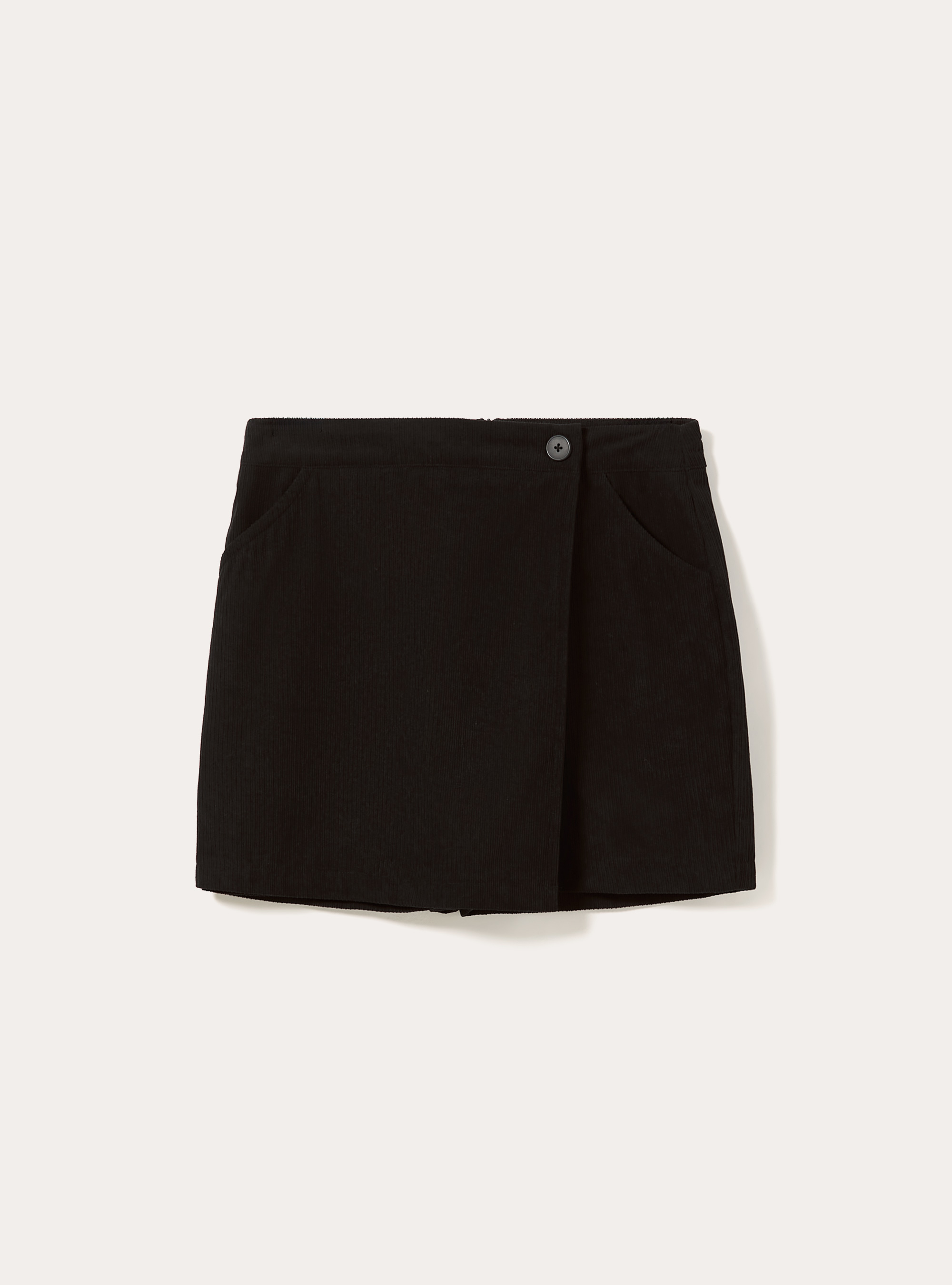 Jupe-short en velours cotel&eacute;, BK1 BLACK