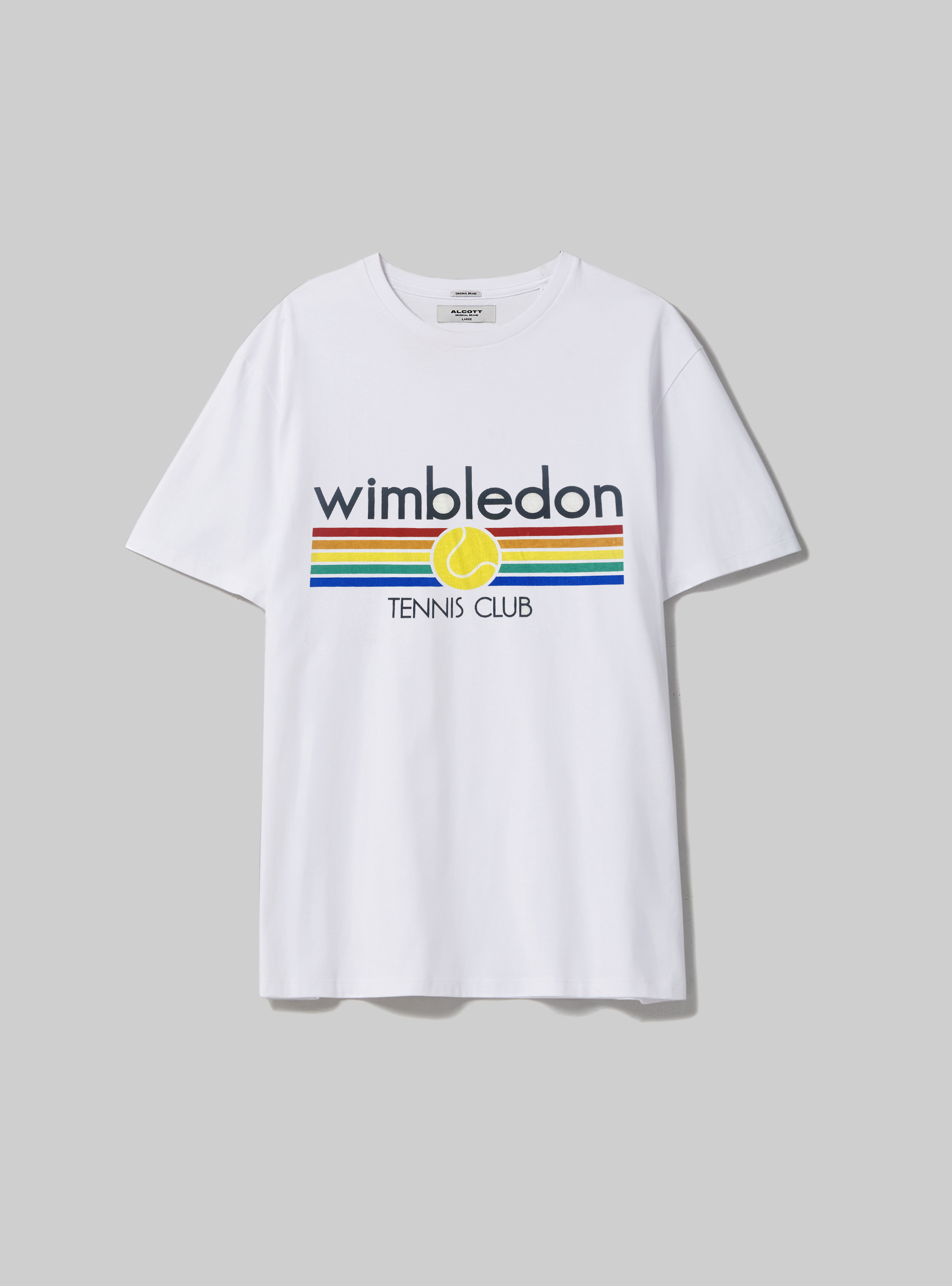 Cotton print T-shirt, WHITE