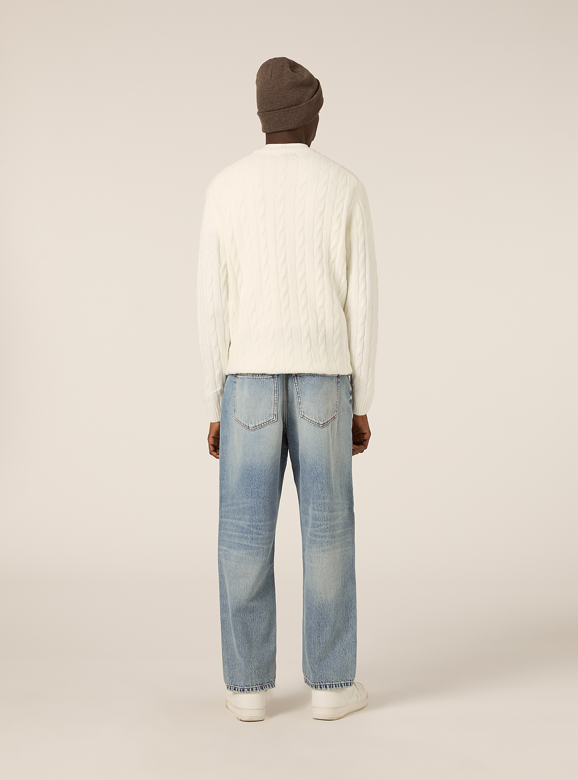 Maglione girocollo cable, WH2 WHITE