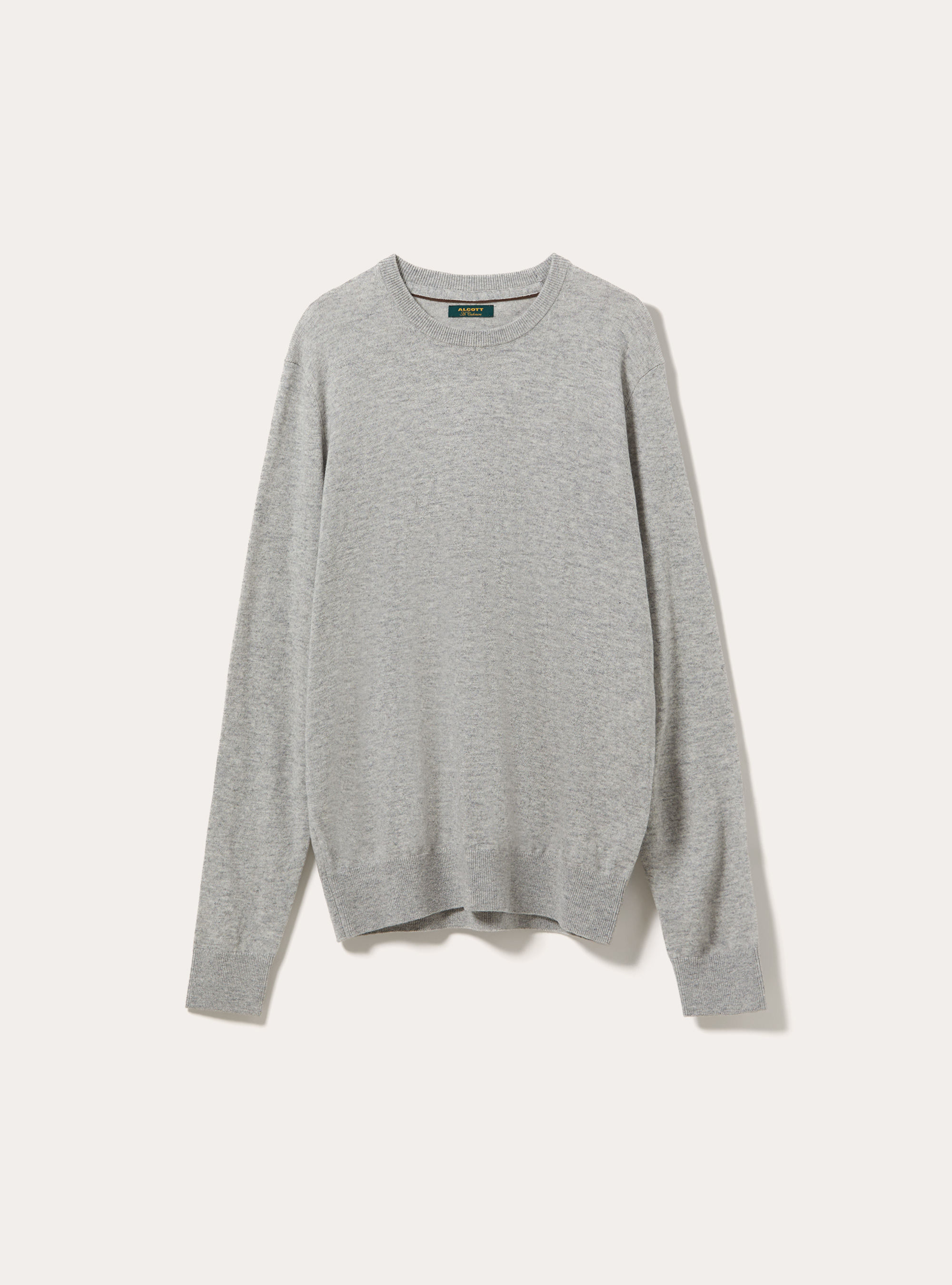 Wool and cashmere blend crewneck jumper, MGY3 GREY MEL LIGHT