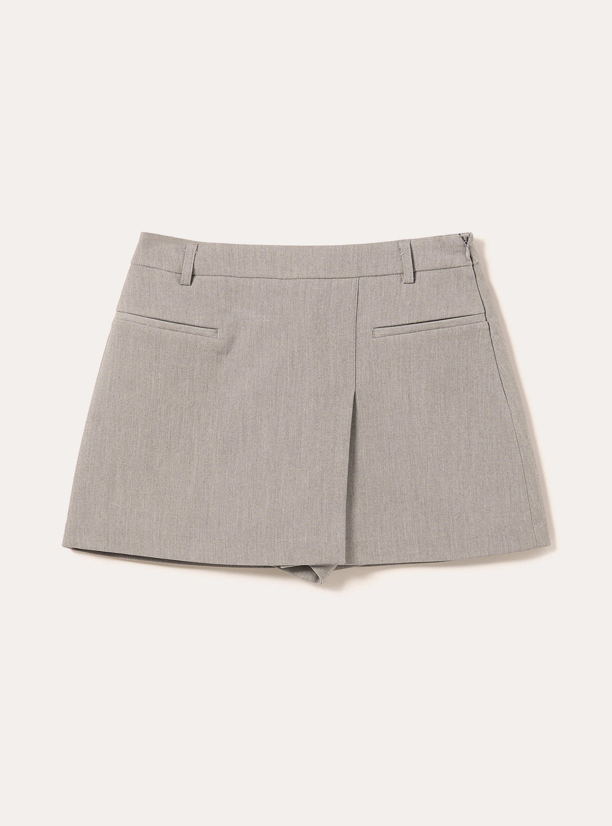 Falda pantalón cruzada lisa, MGY3 GREY MEL LIGHT