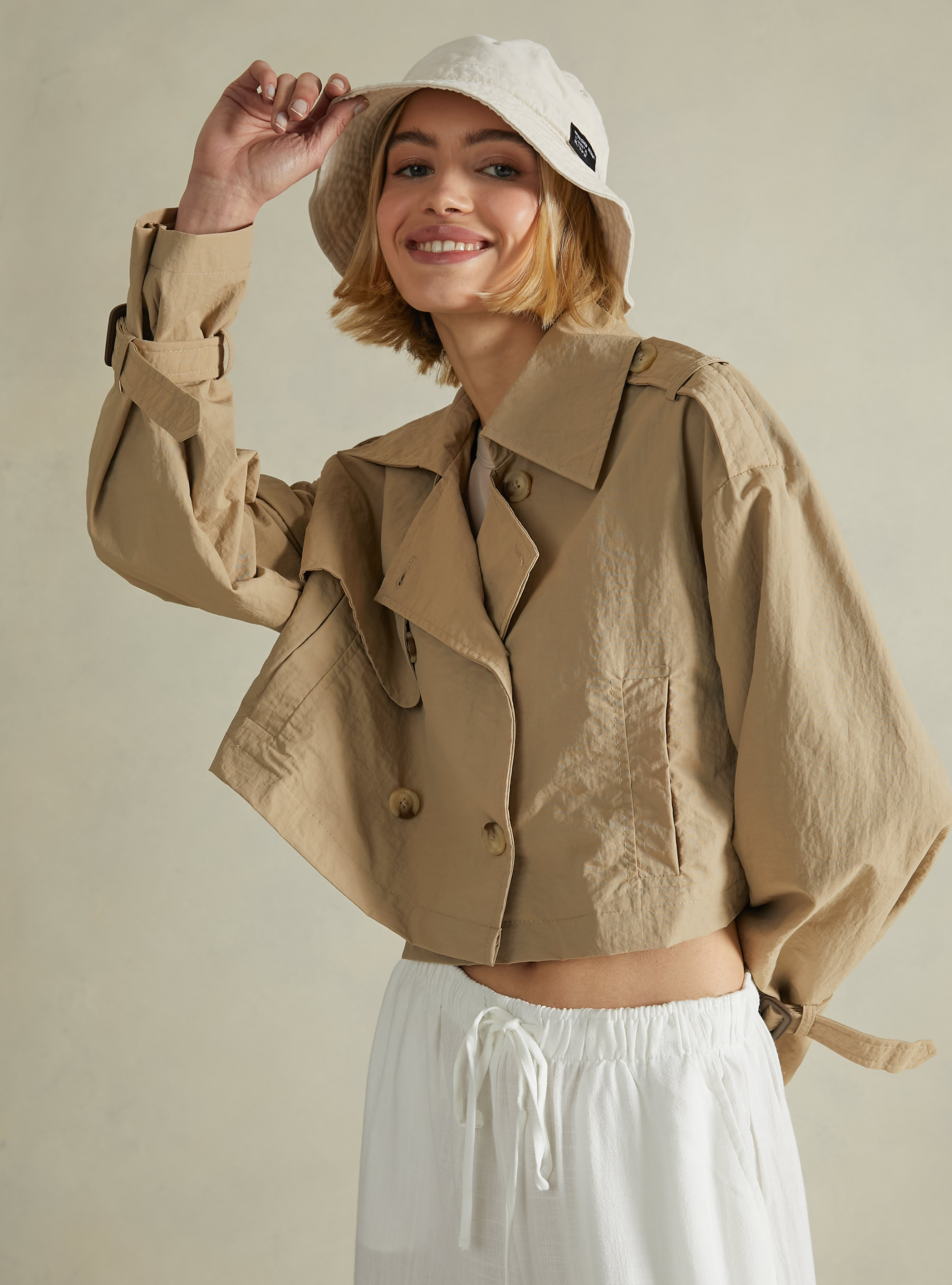 Trench court doux, BG3 BEIGE LIGHT