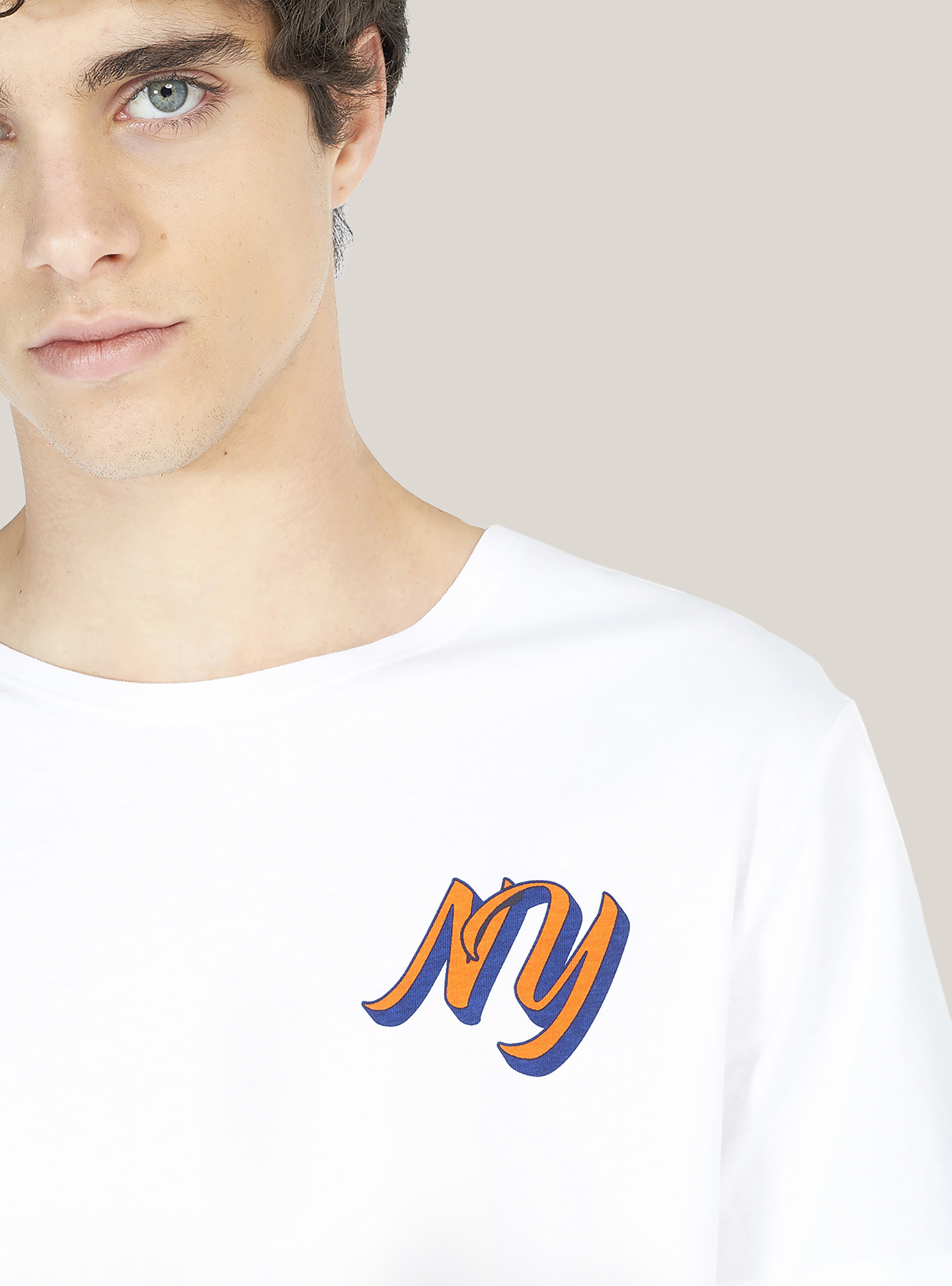 Maglietta con dettaglio stampa lettering, BIANCO