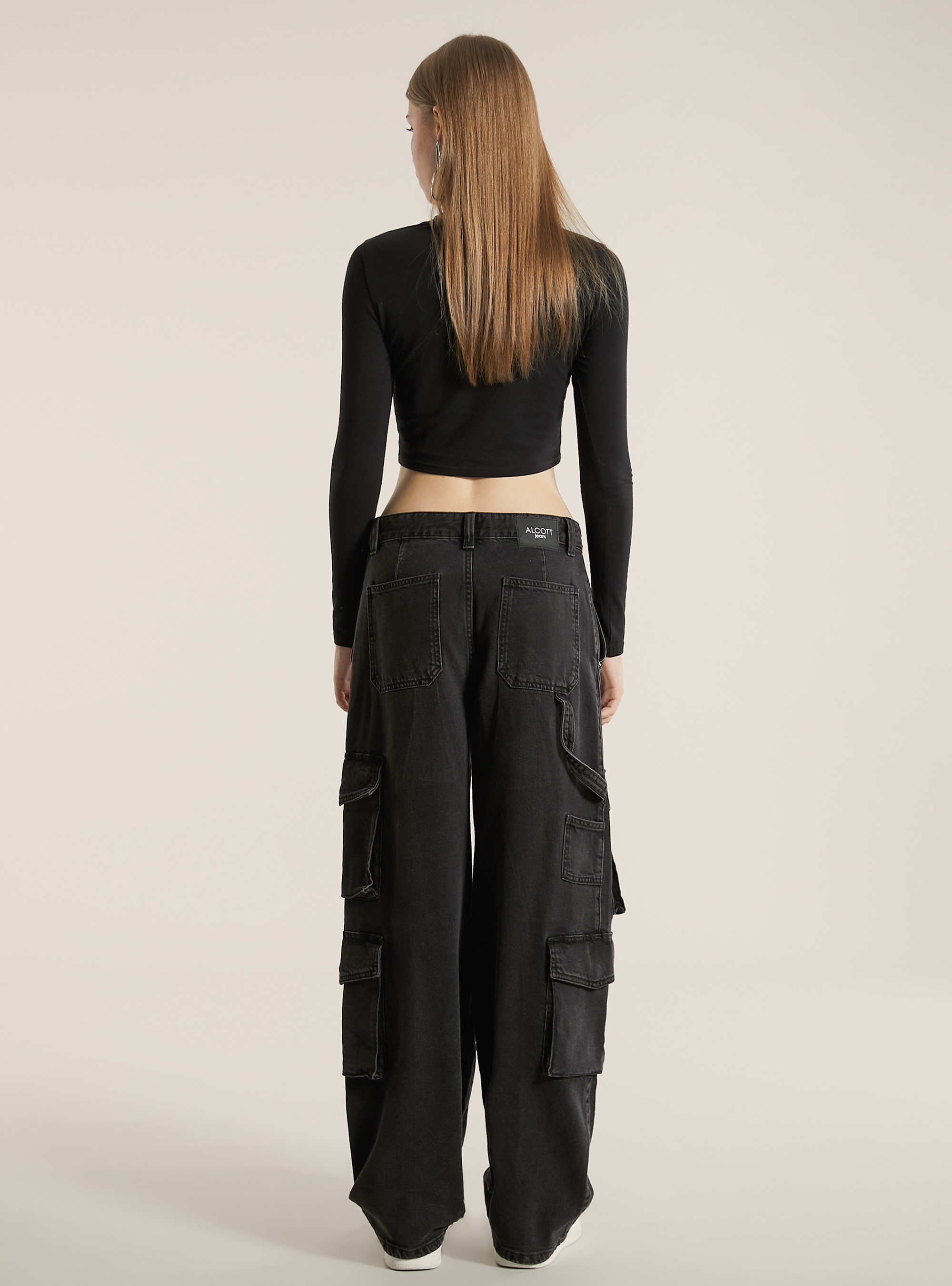 Multi cargo comfort fit jeans, D000 BLACK