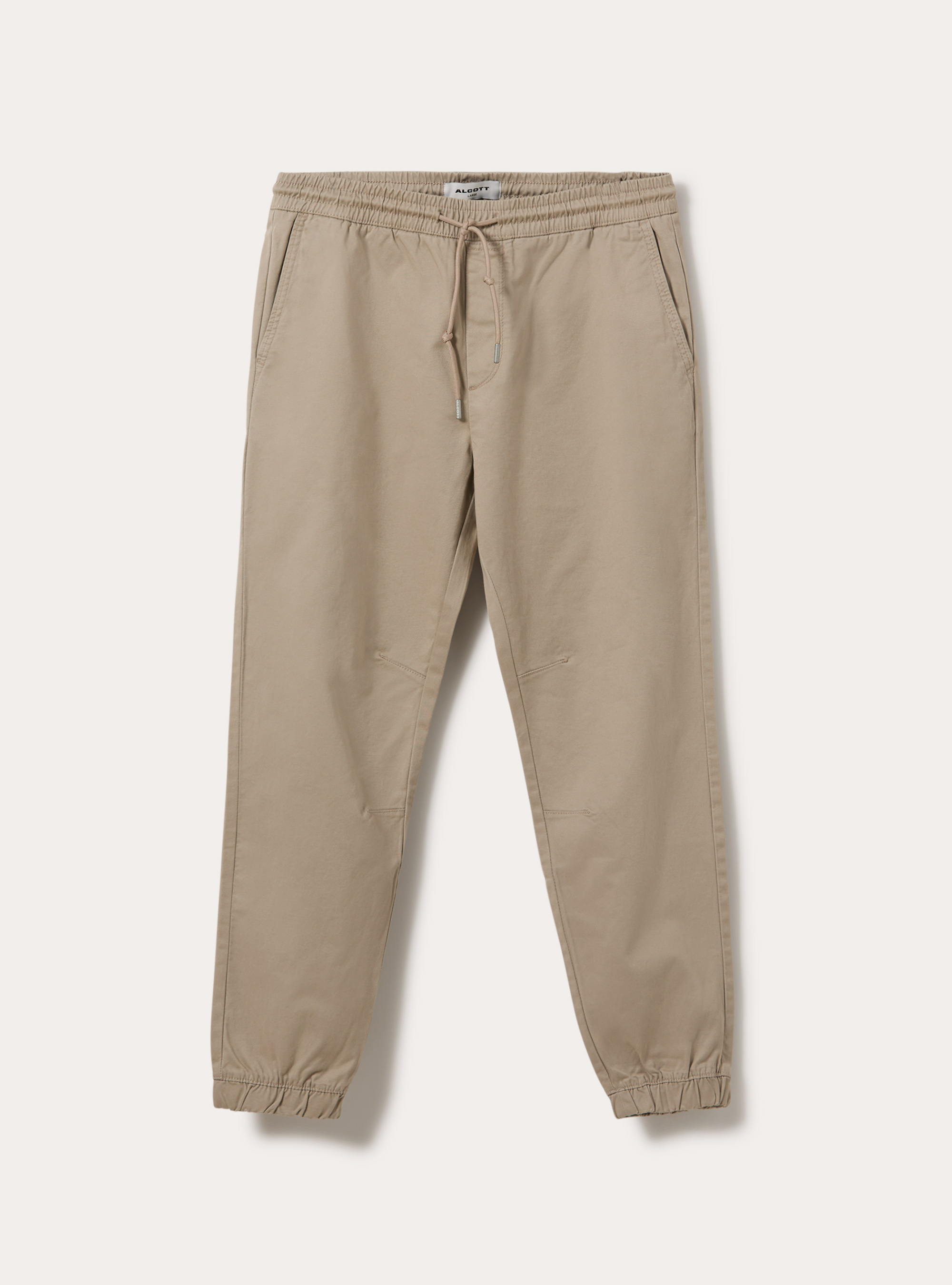 Jogger hose aus stretch baumwolle mit kordelzug und elastischem bundchen, BG2 BEIGE MEDIUM