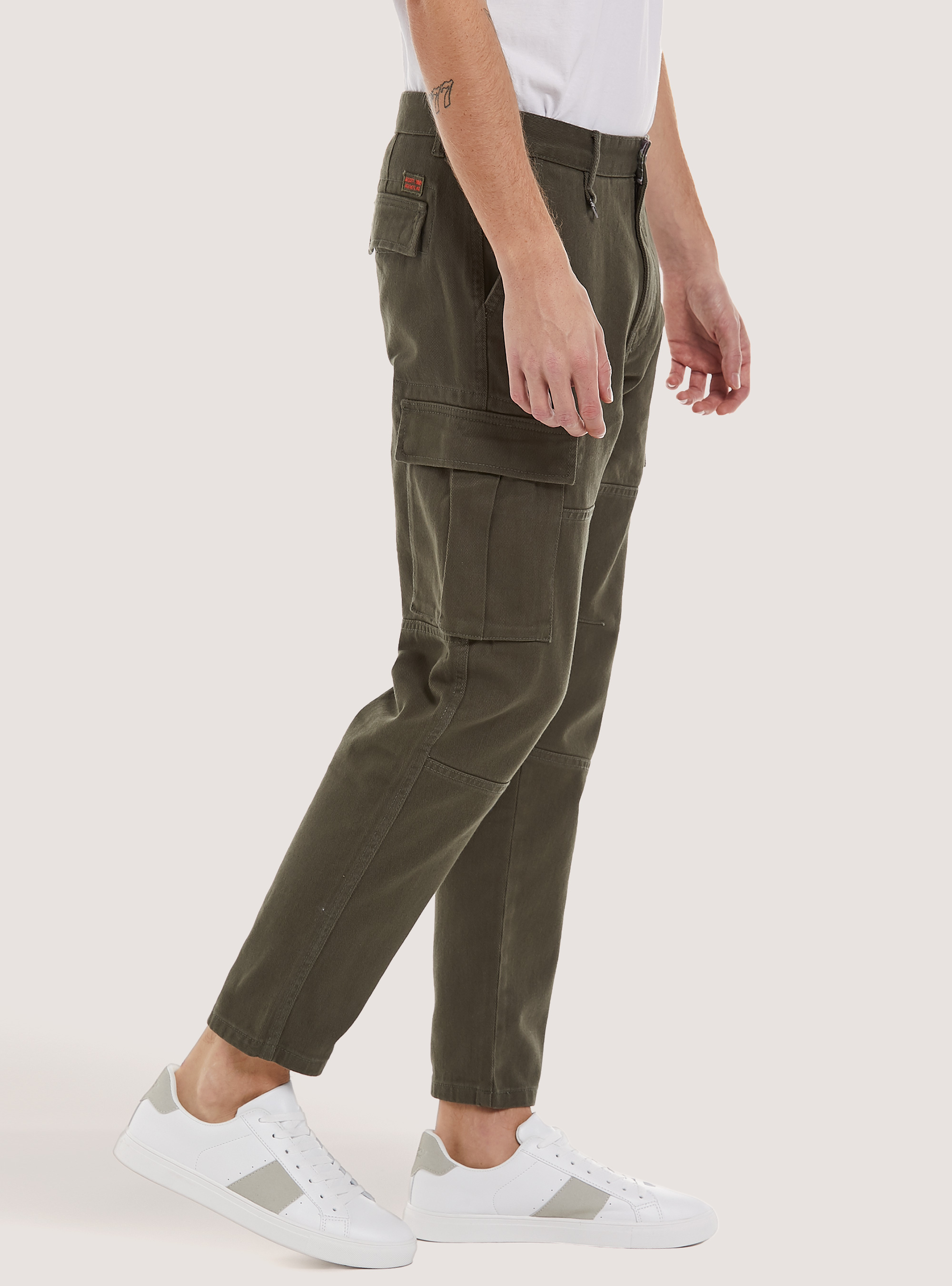 Army twill cargo trousers, KY1 KAKY DARK