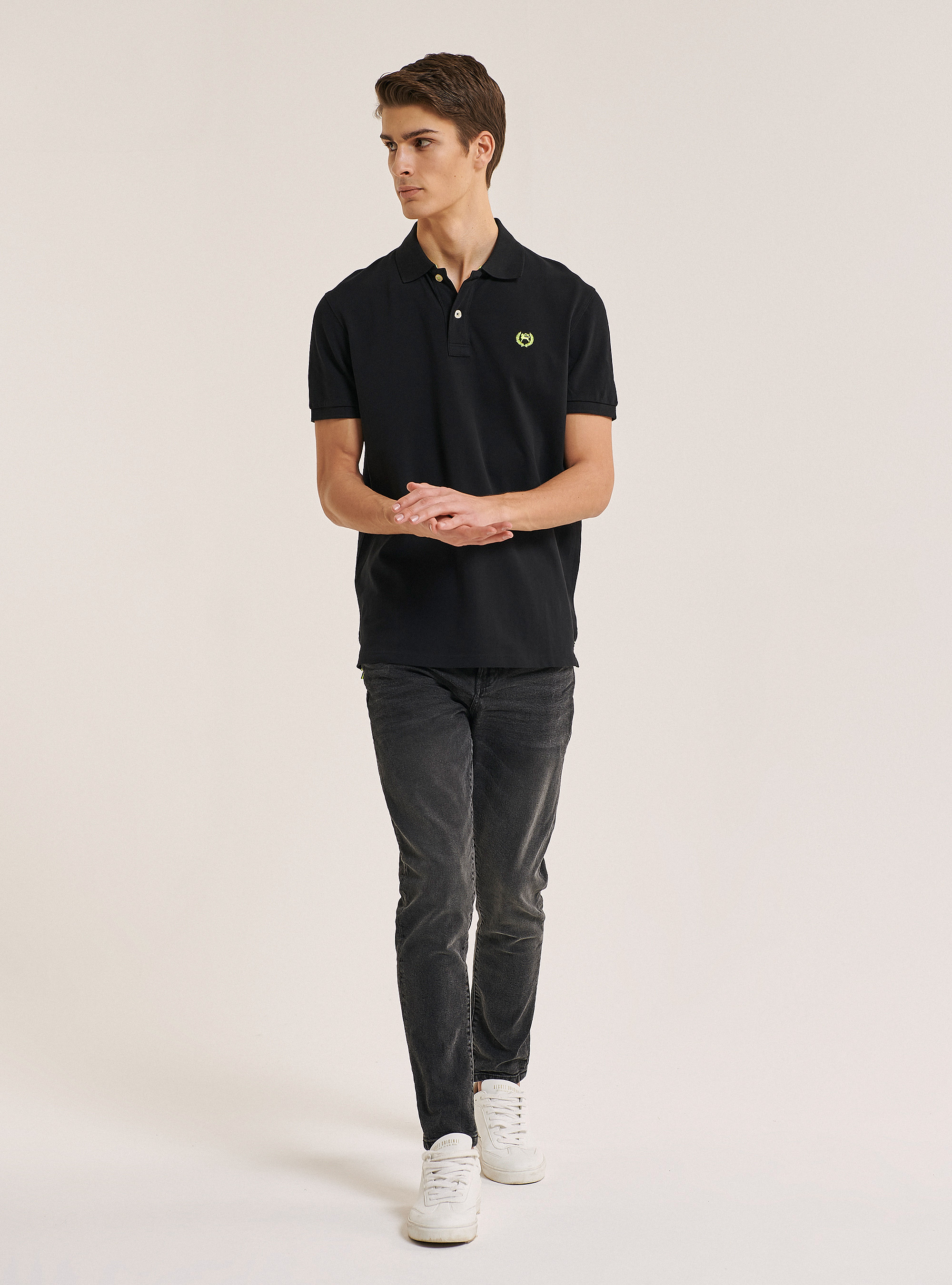 Polo shirt basic, BLACK