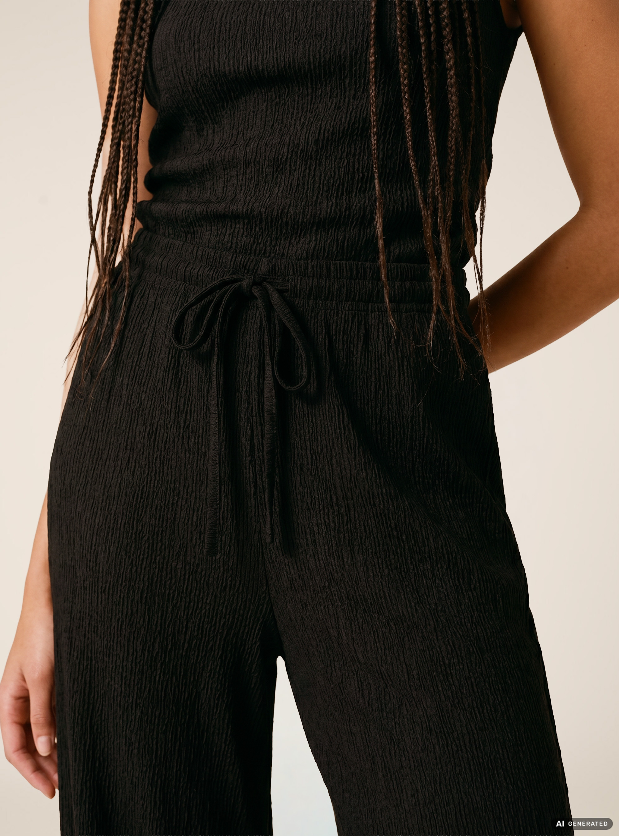 Pantaloni texturizzati, NERO