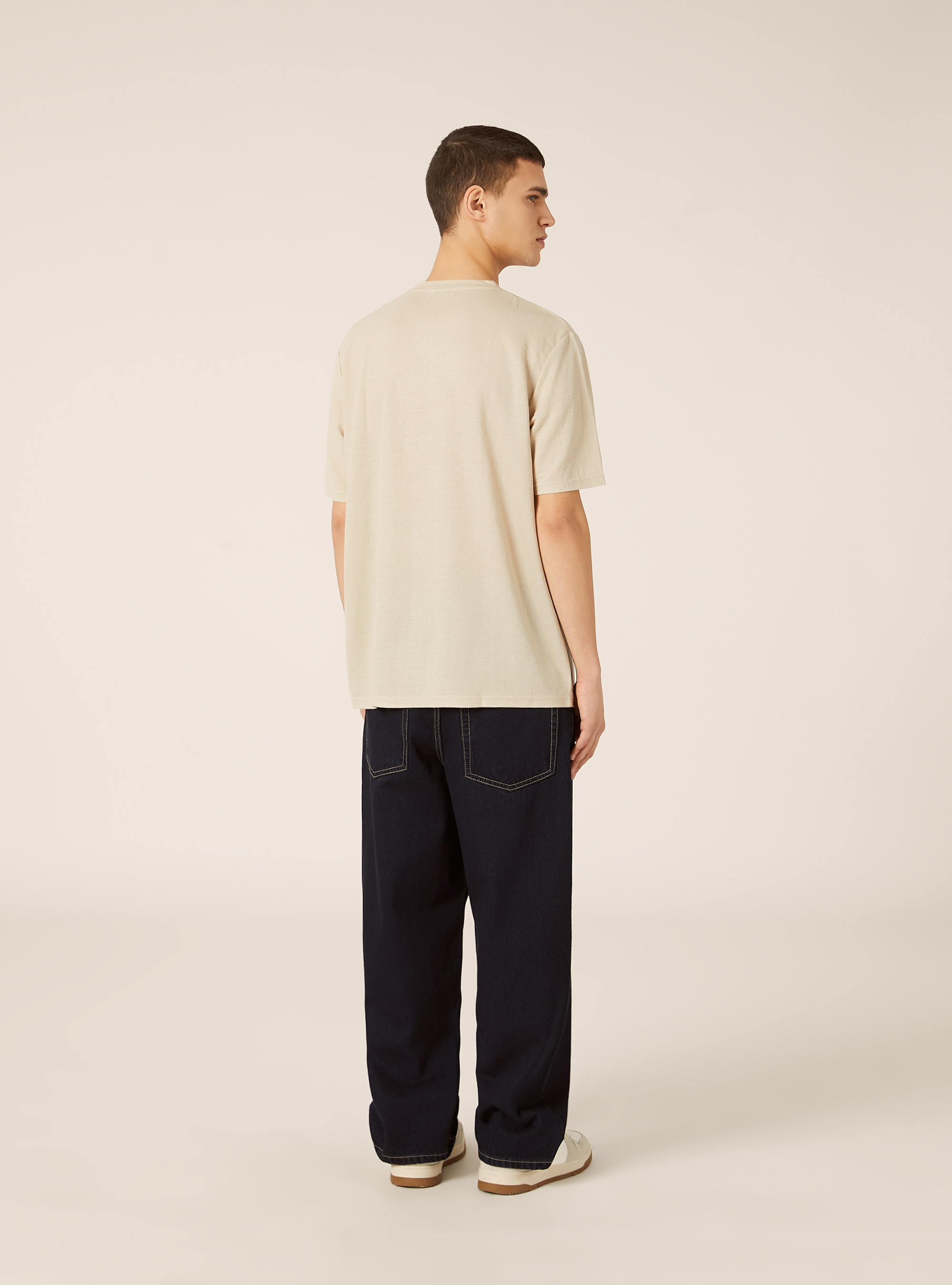 Boxy Fit Textured T-Shirt, BG2 BEIGE MEDIUM