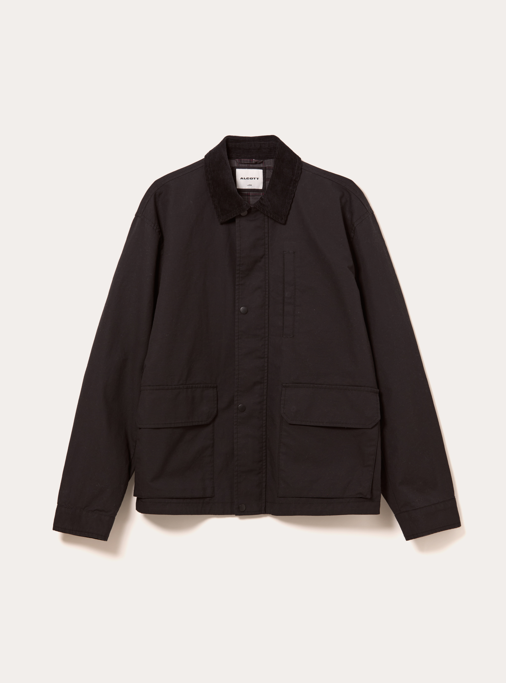 Boxy fit canvas jacket, BK1 BLACK