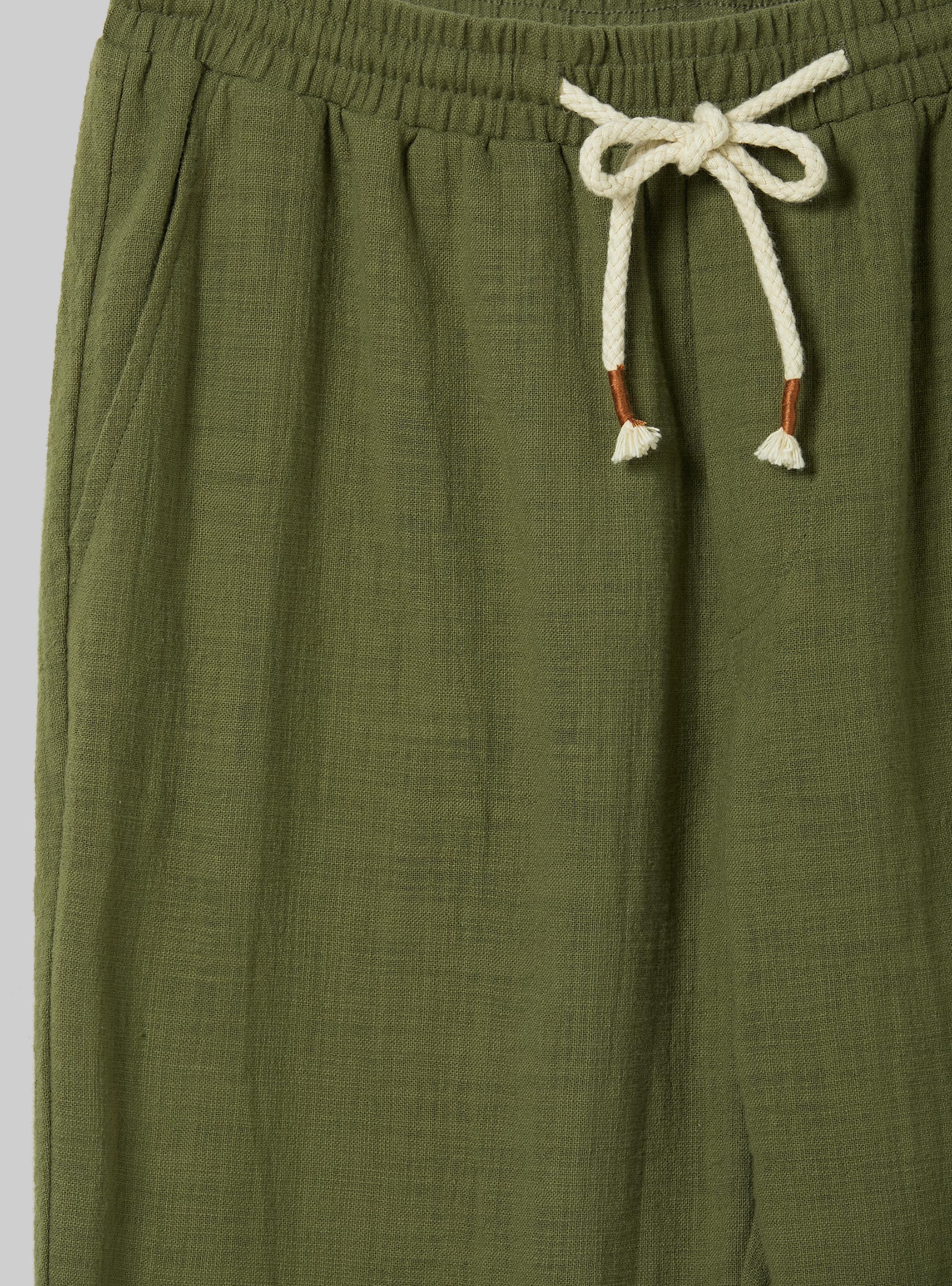 Cotton trousers with drawstring waist, KY3 KAKY LIGHT