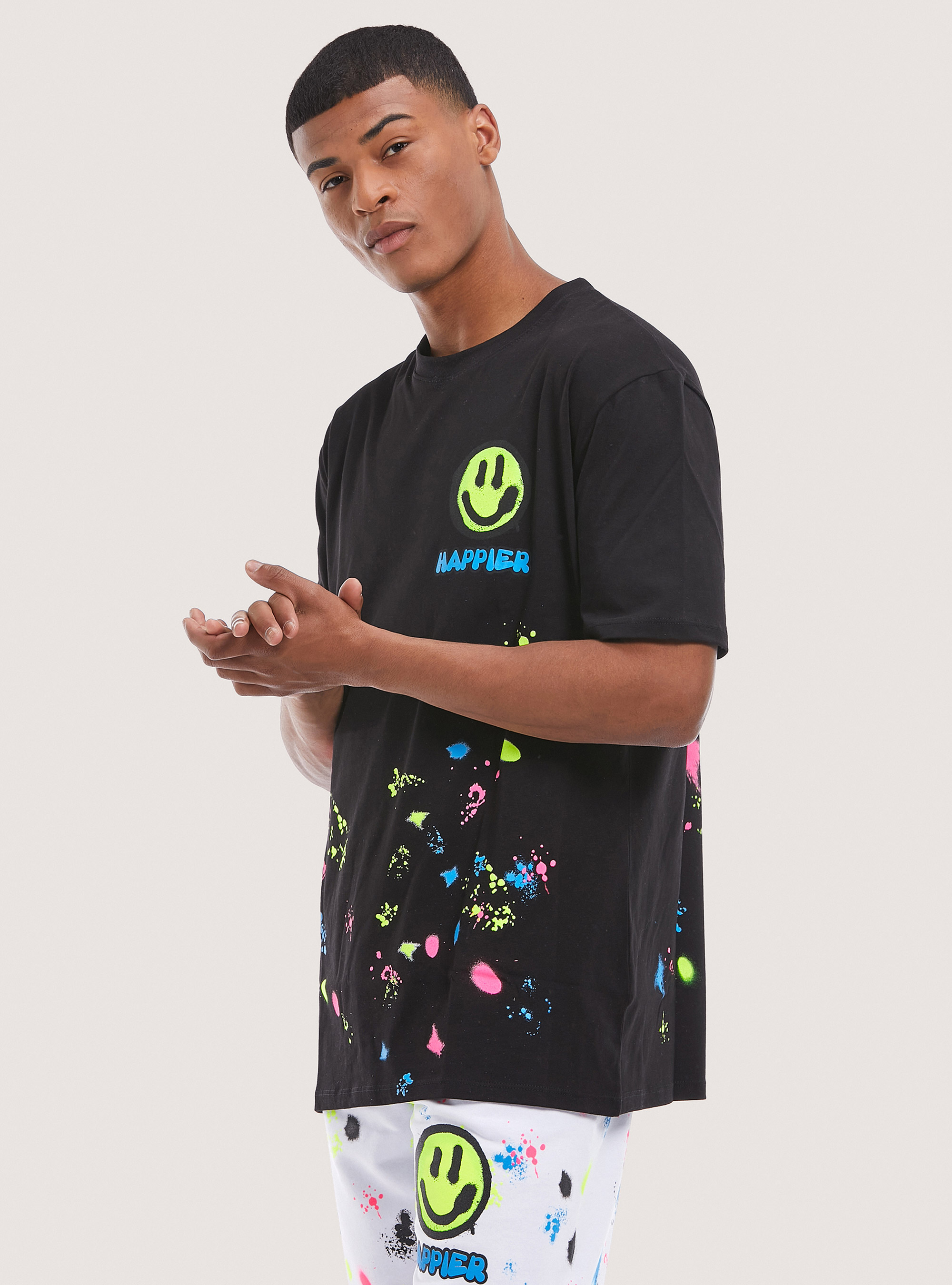 T-shirt with Smile Collection print, BK1 BLACK