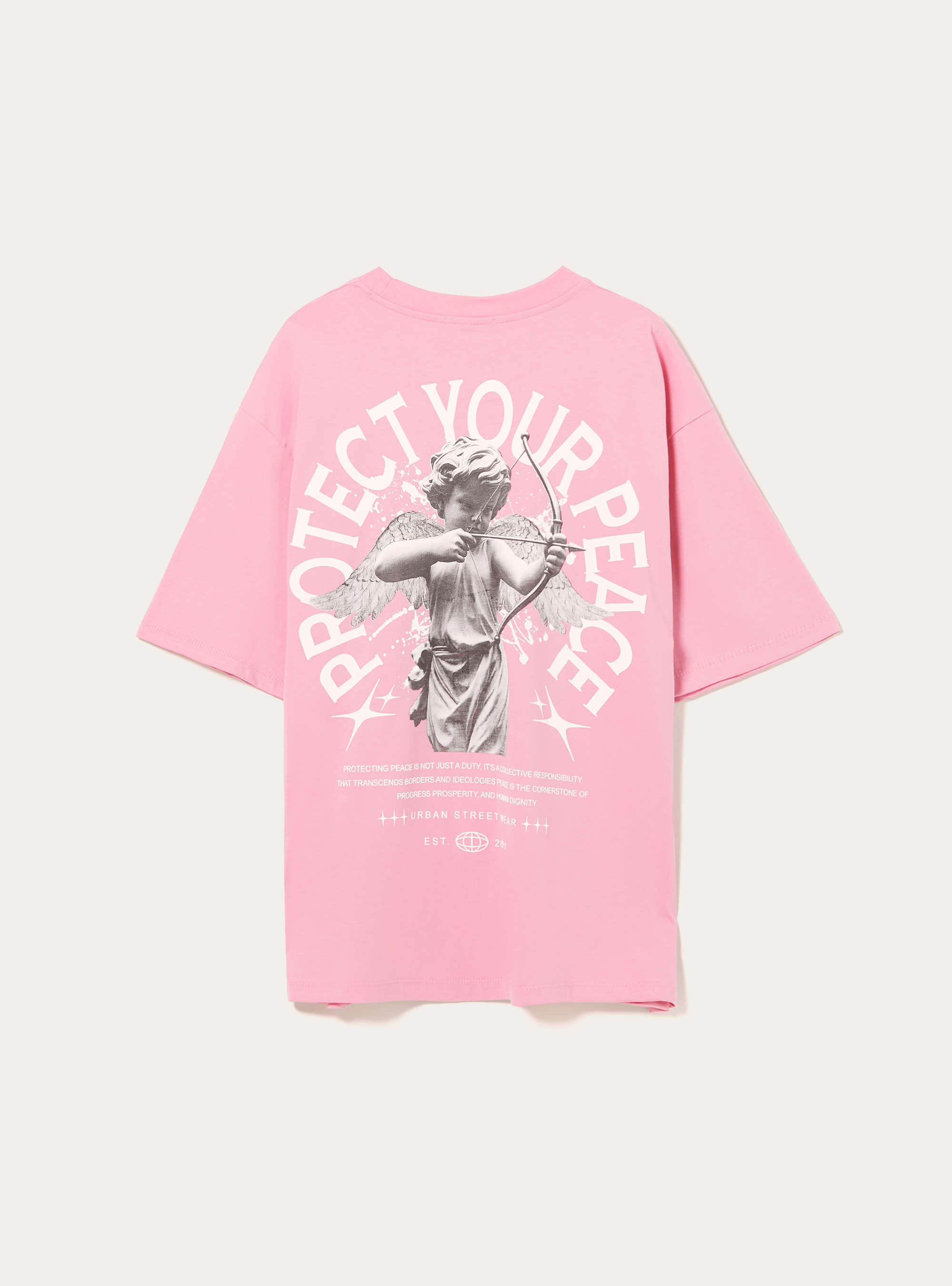 Maglietta boxy fit con stampa, PK2 PINK MEDIUM