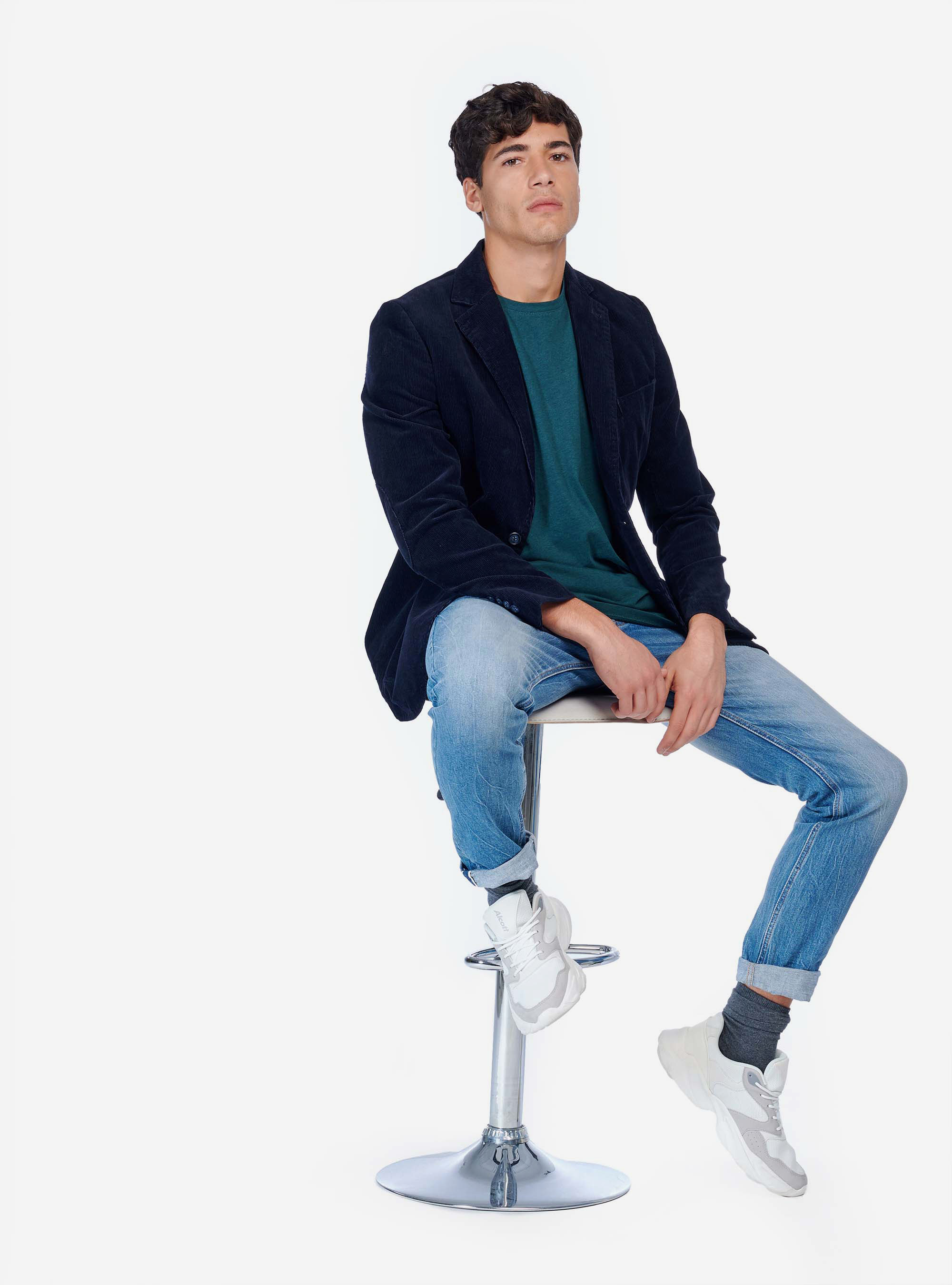 Veste en velours, C218 BLUE NAVY