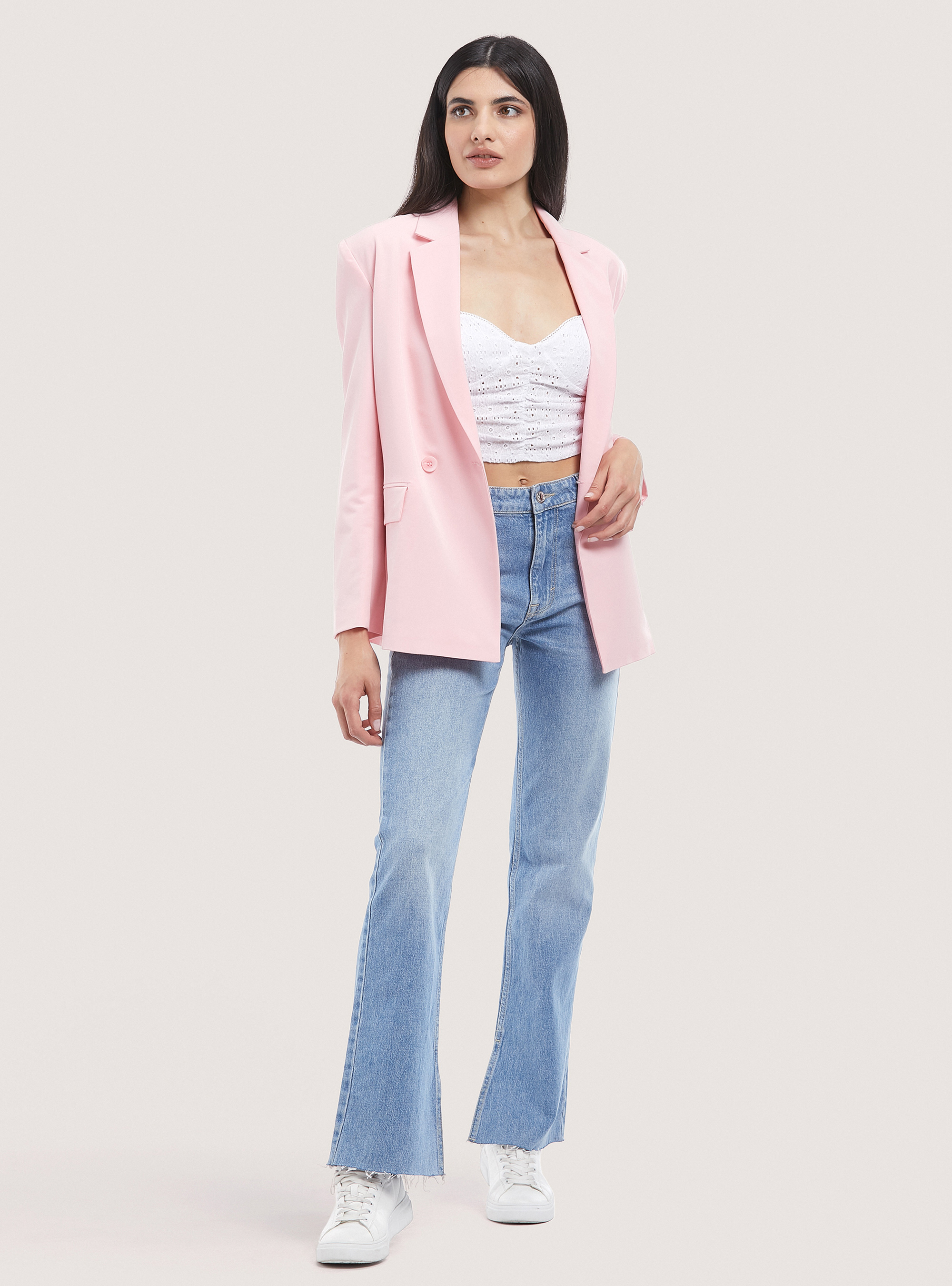 Oversized single breasted blazer, C4400 PINK