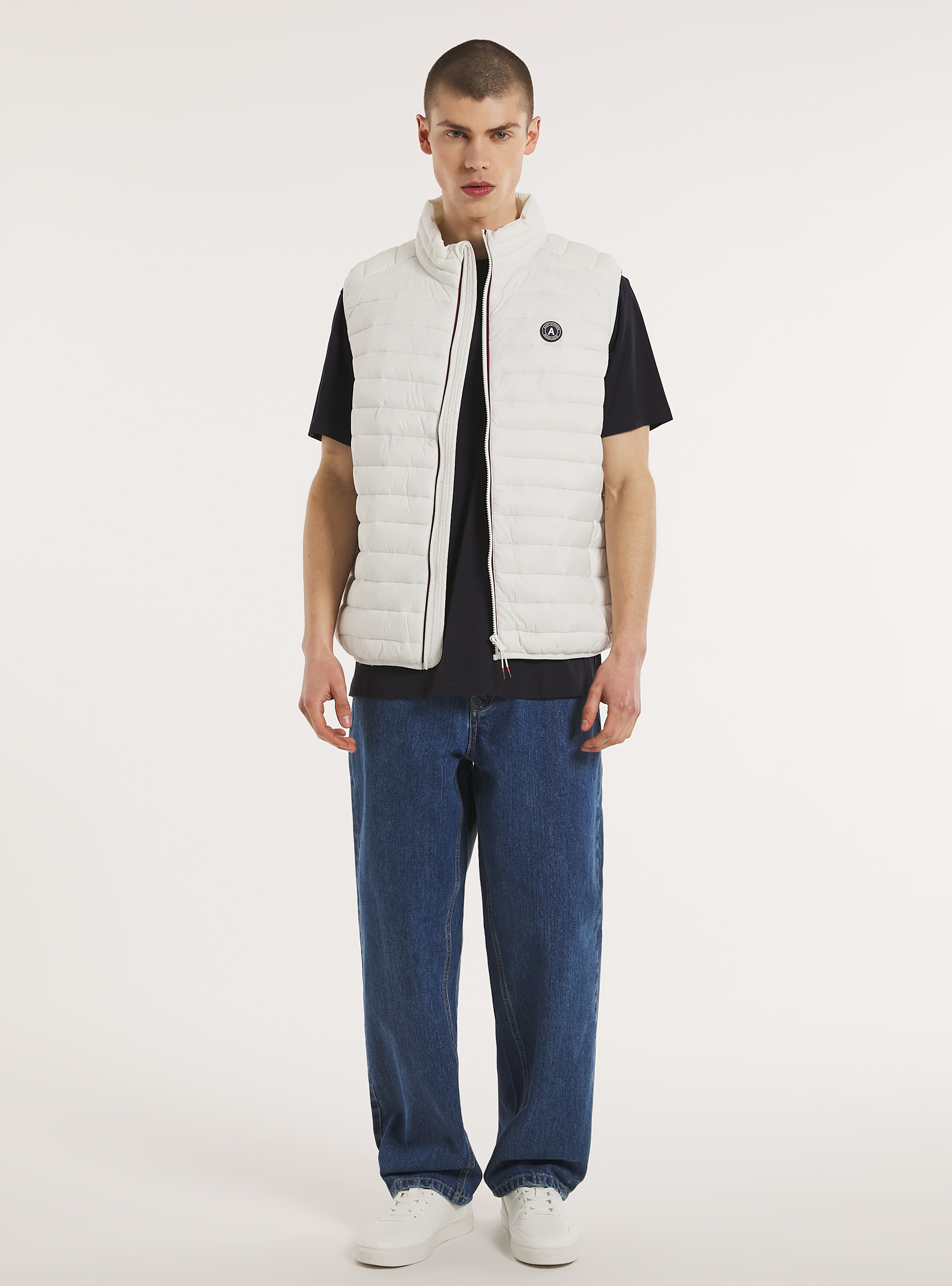 Padded sleeve jacket with contrasting zip, WH2 WHITE