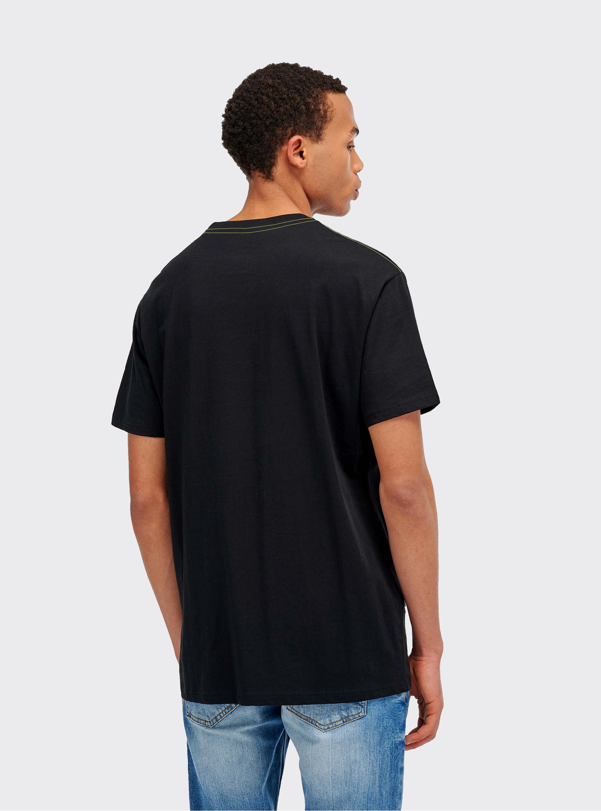 Camiseta con estampado, NEGRO