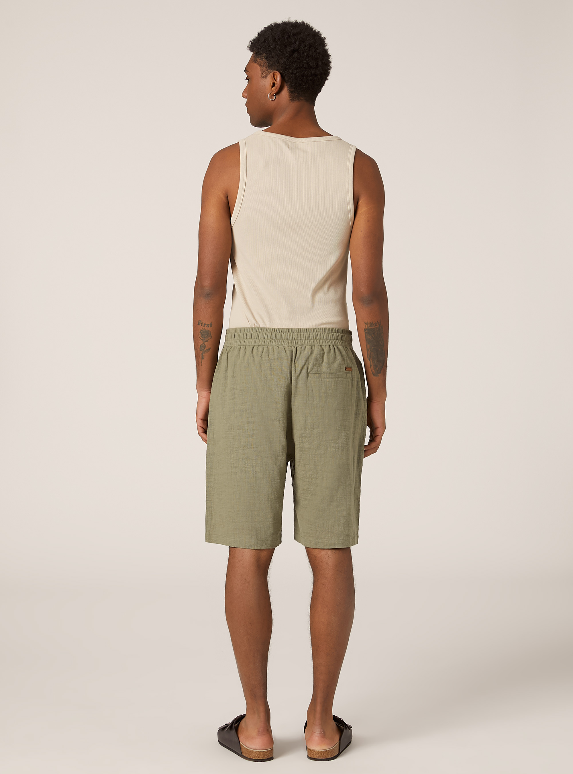 Cotton bermuda shorts with elastic waistband, KY2 KAKY MEDIUM