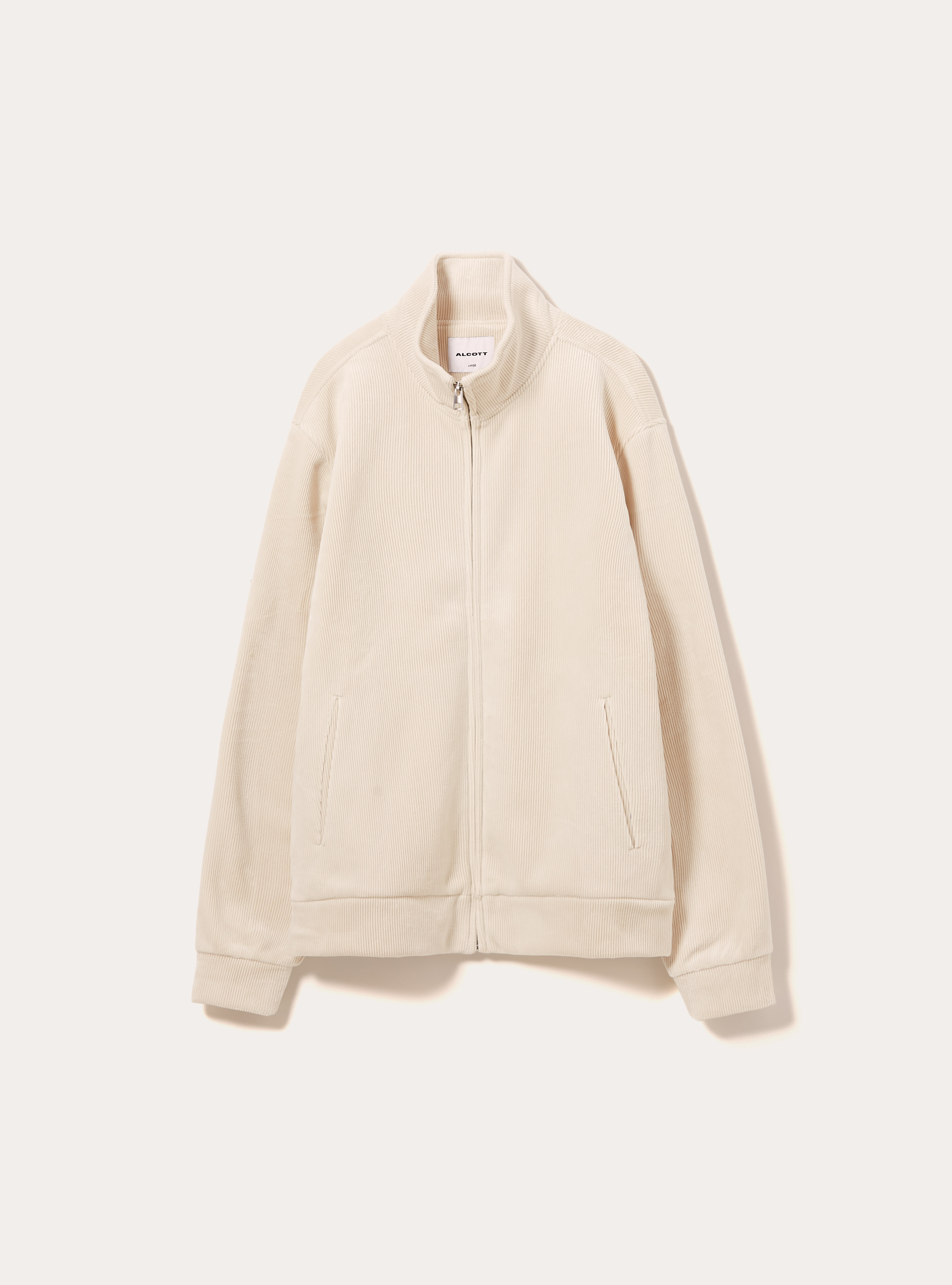 Sudadera con cremallera de pana, CR3 CREAM LIGHT