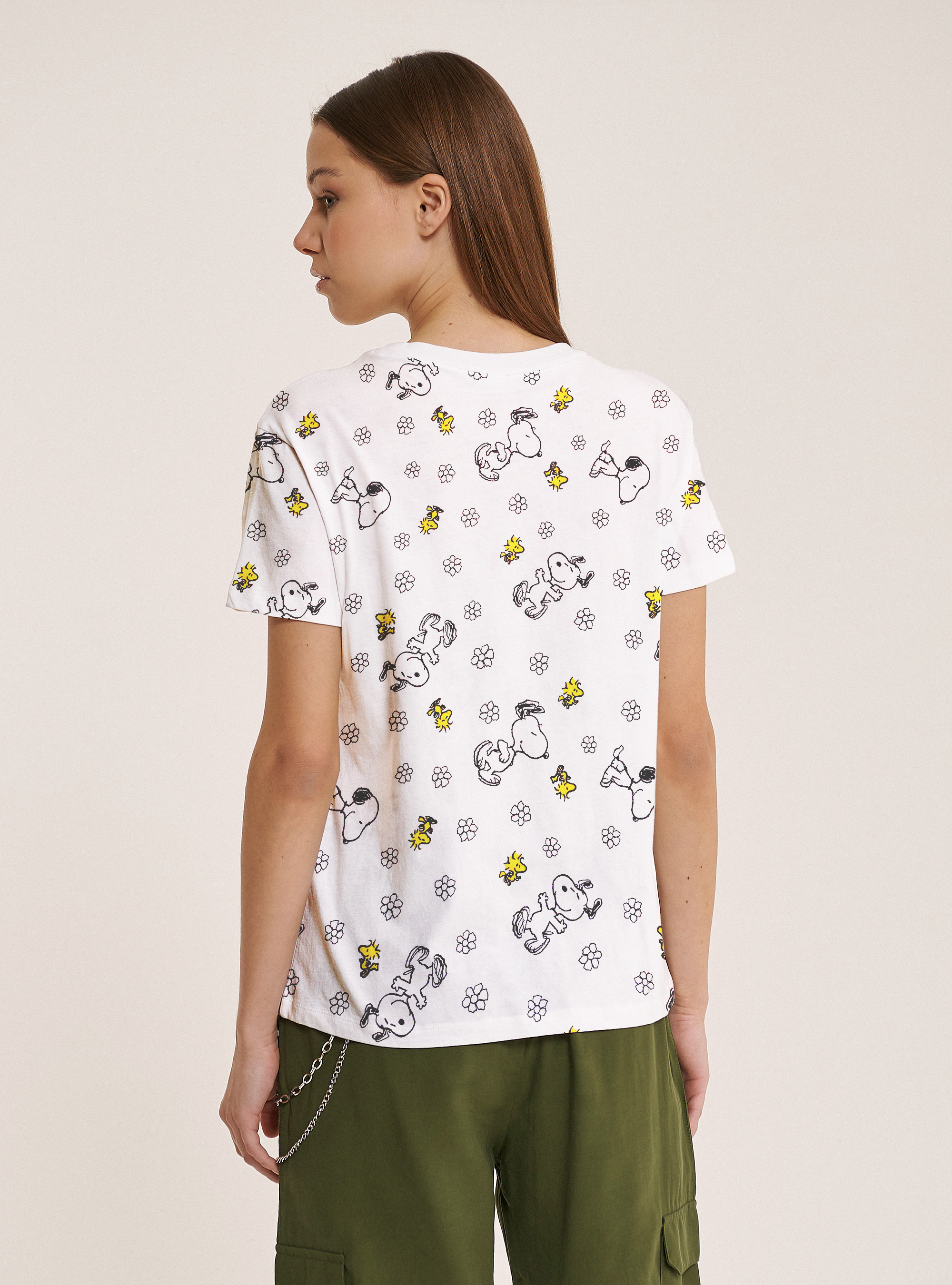 T-shirt Peanuts x Alcott all over, C099 WHITE