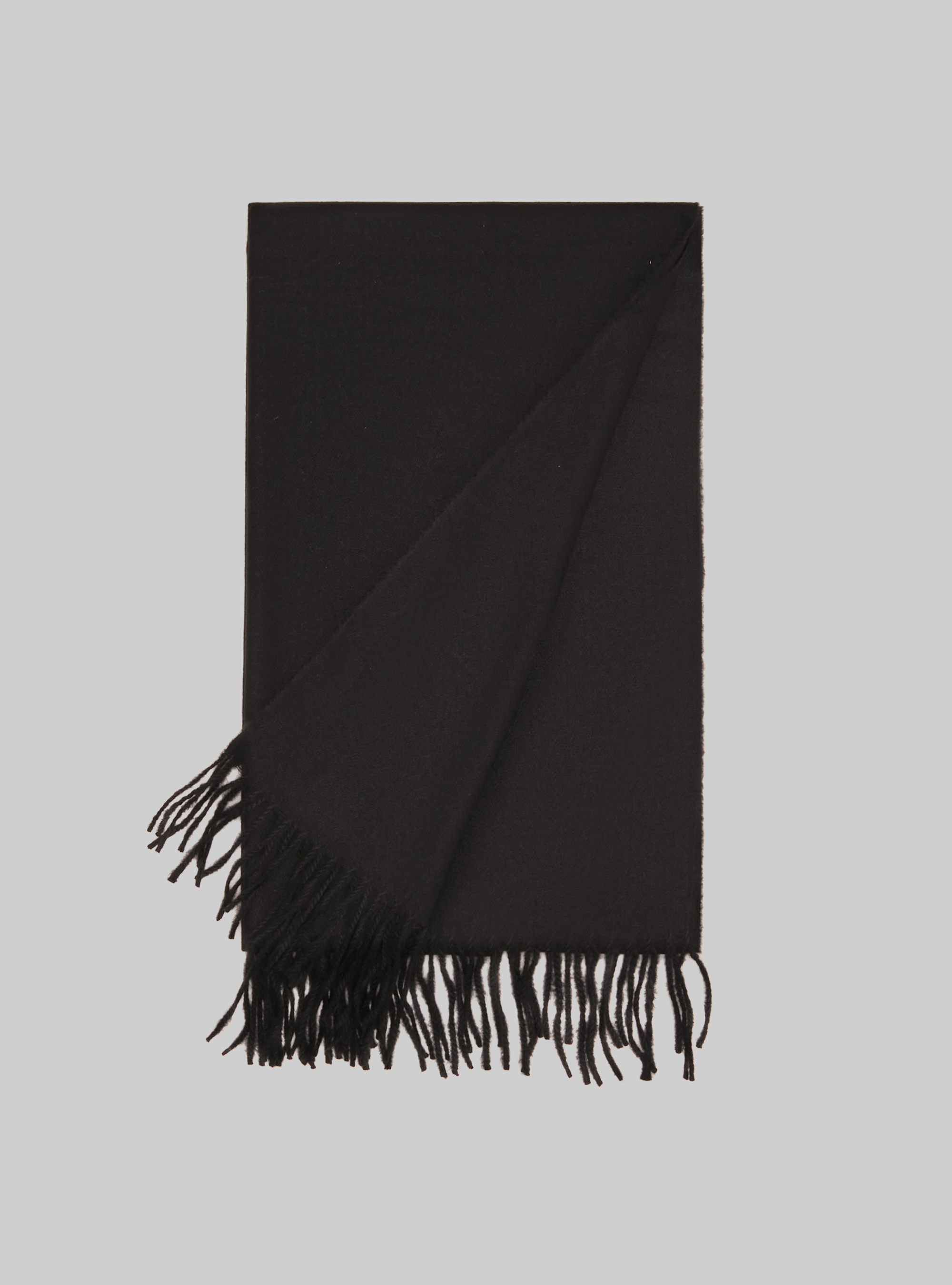 &Eacute;charpe unie avec franges, BK1 BLACK