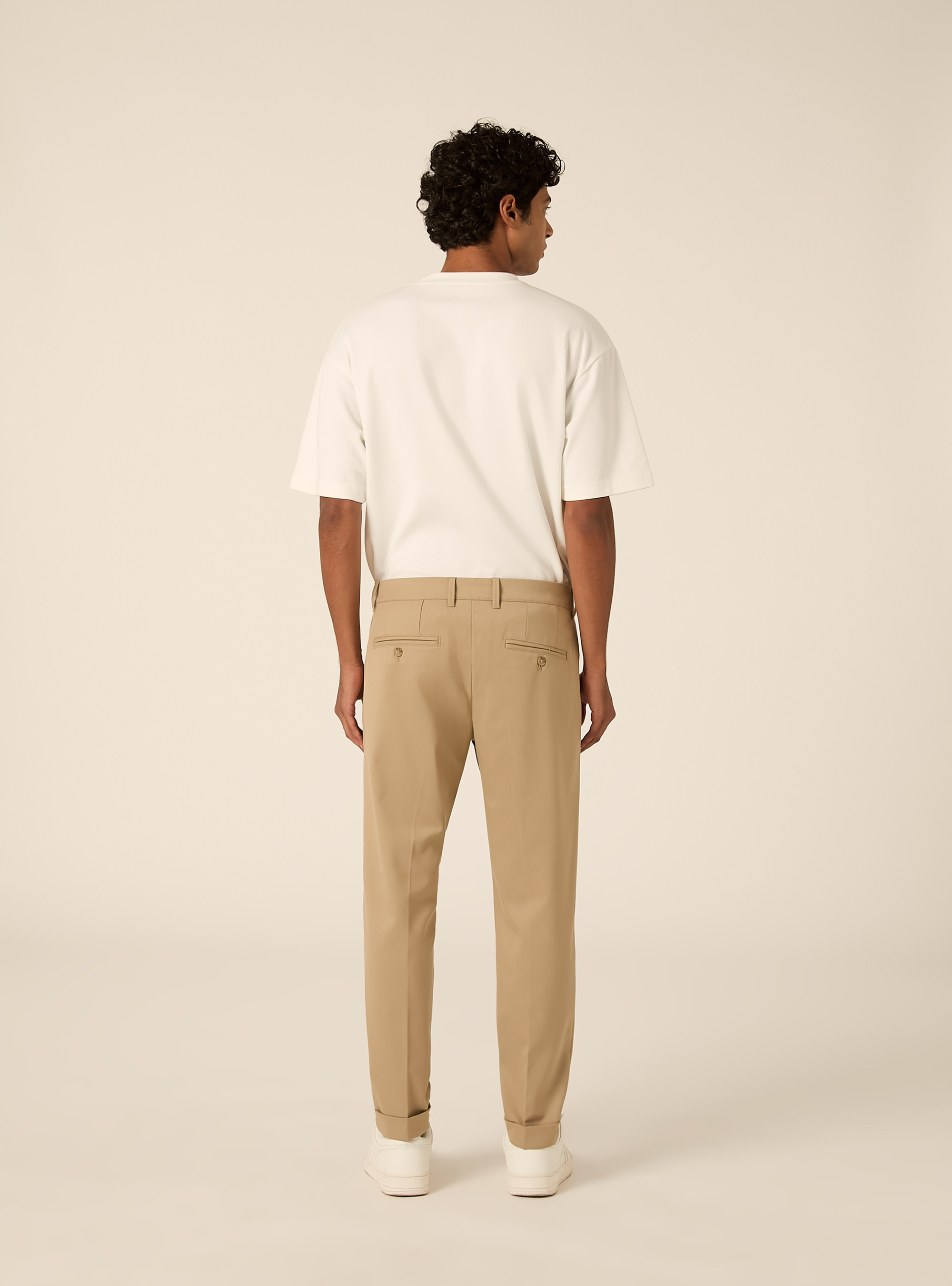 Tailored trousers with pleats and charm detail, BG2 BEIGE MEDIUM