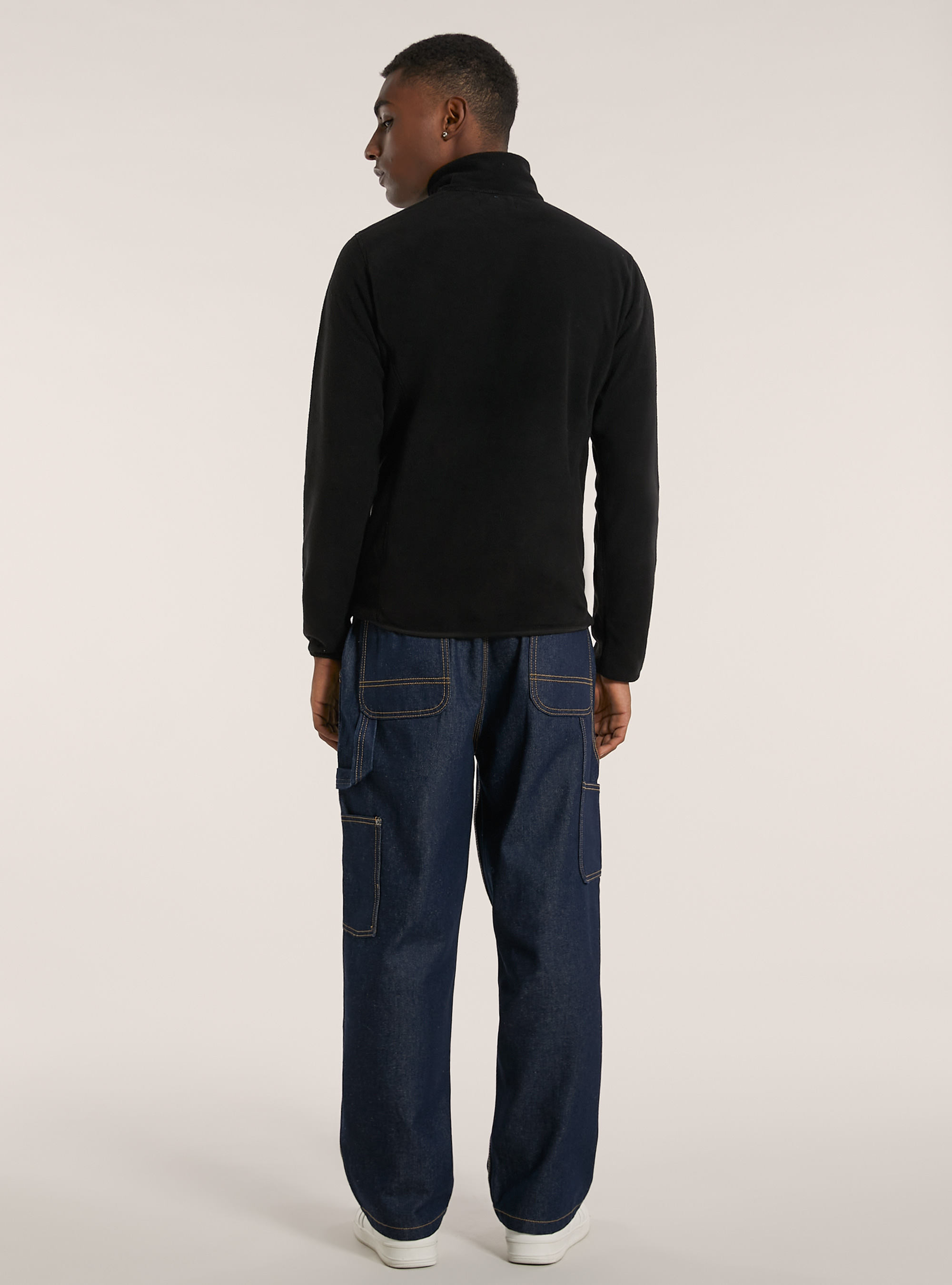 Cardigan polar fleece, BK1 BLACK