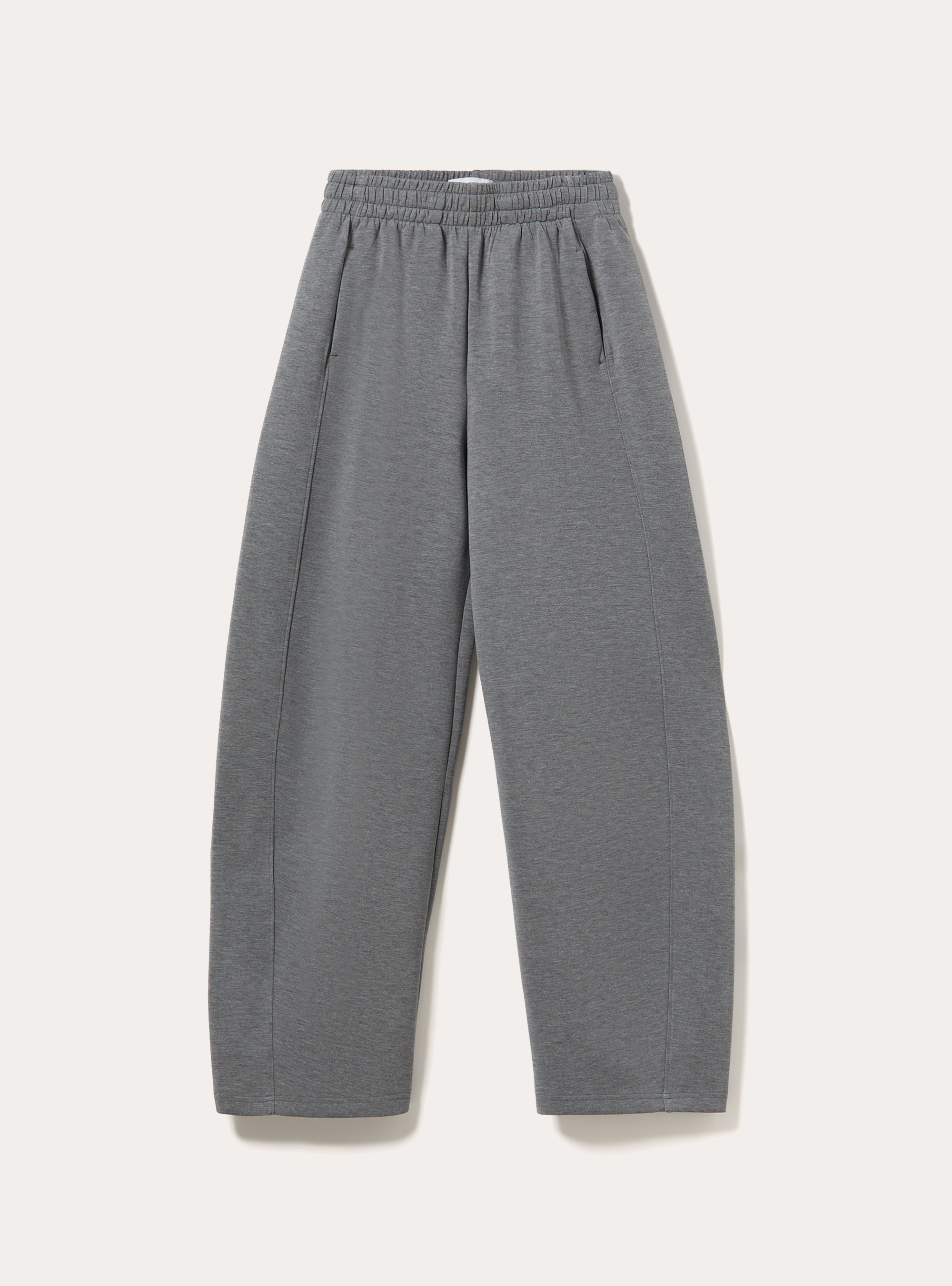 Soft touch barrel jogger trousers with elasticated waist, MGY1 GREY MEL DARK