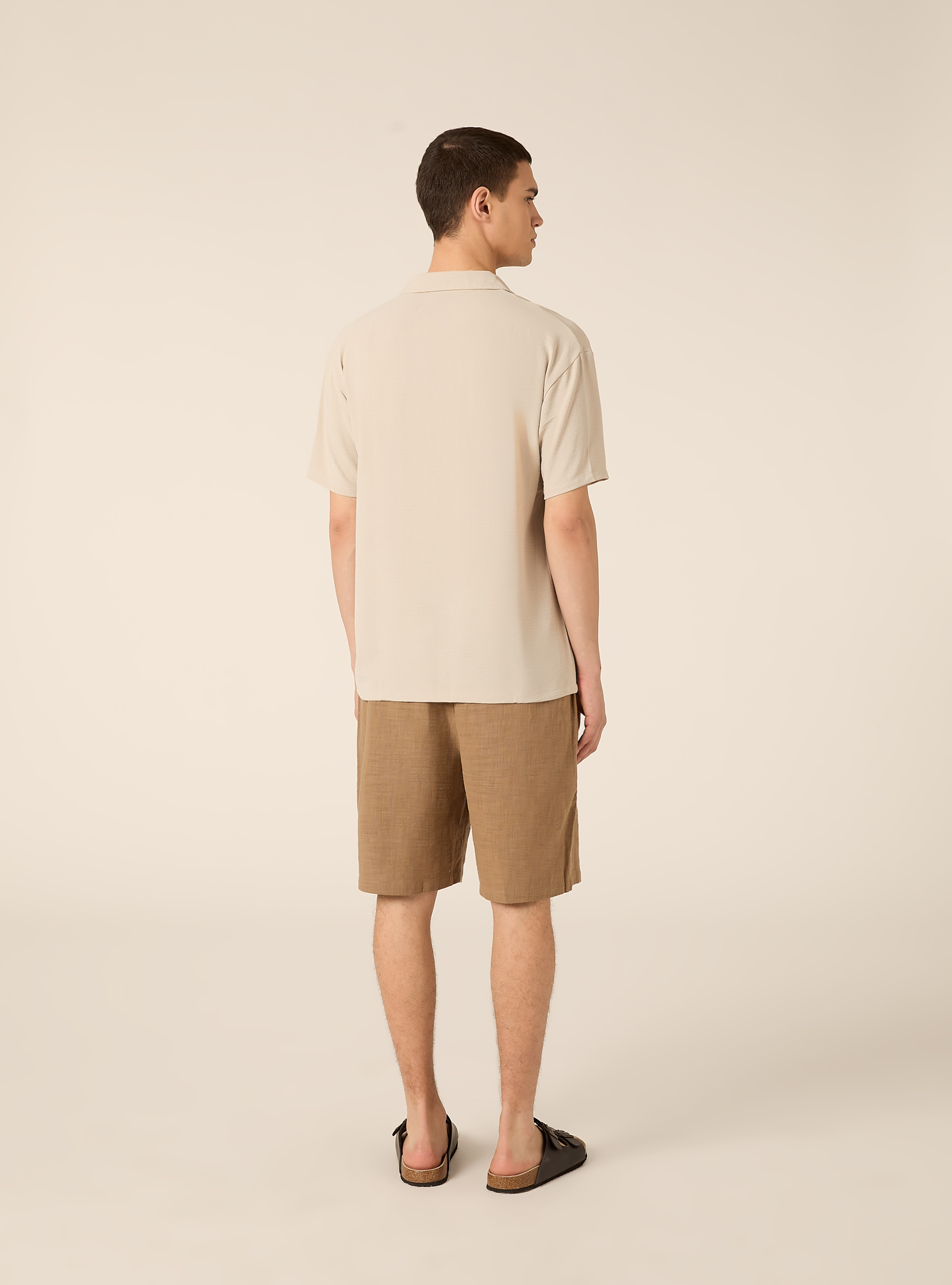 Polo basica in crepe, BG2 BEIGE MEDIUM