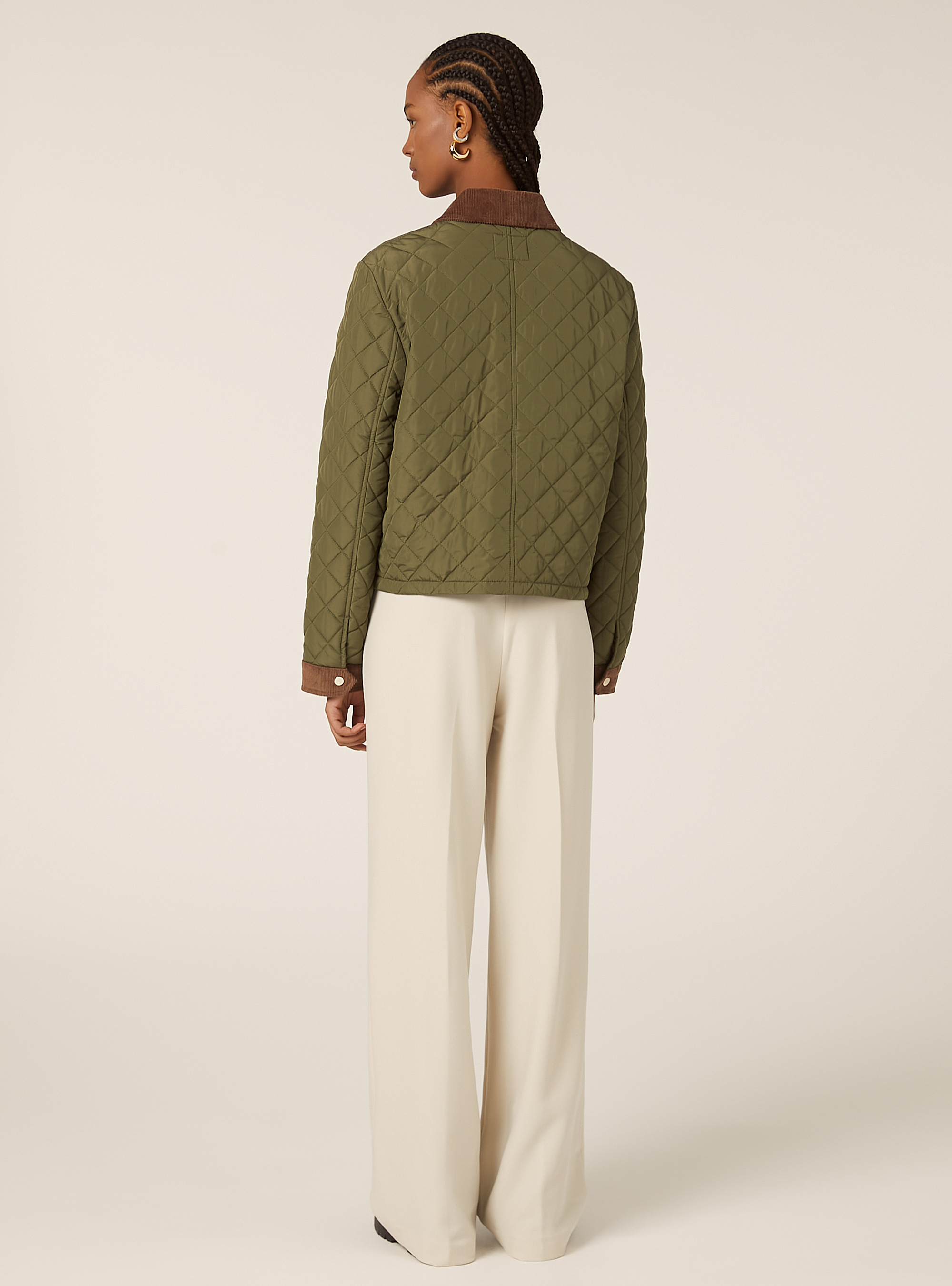 Chaqueta acolchada con cuello de terciopelo, KY2 KAKY MEDIUM