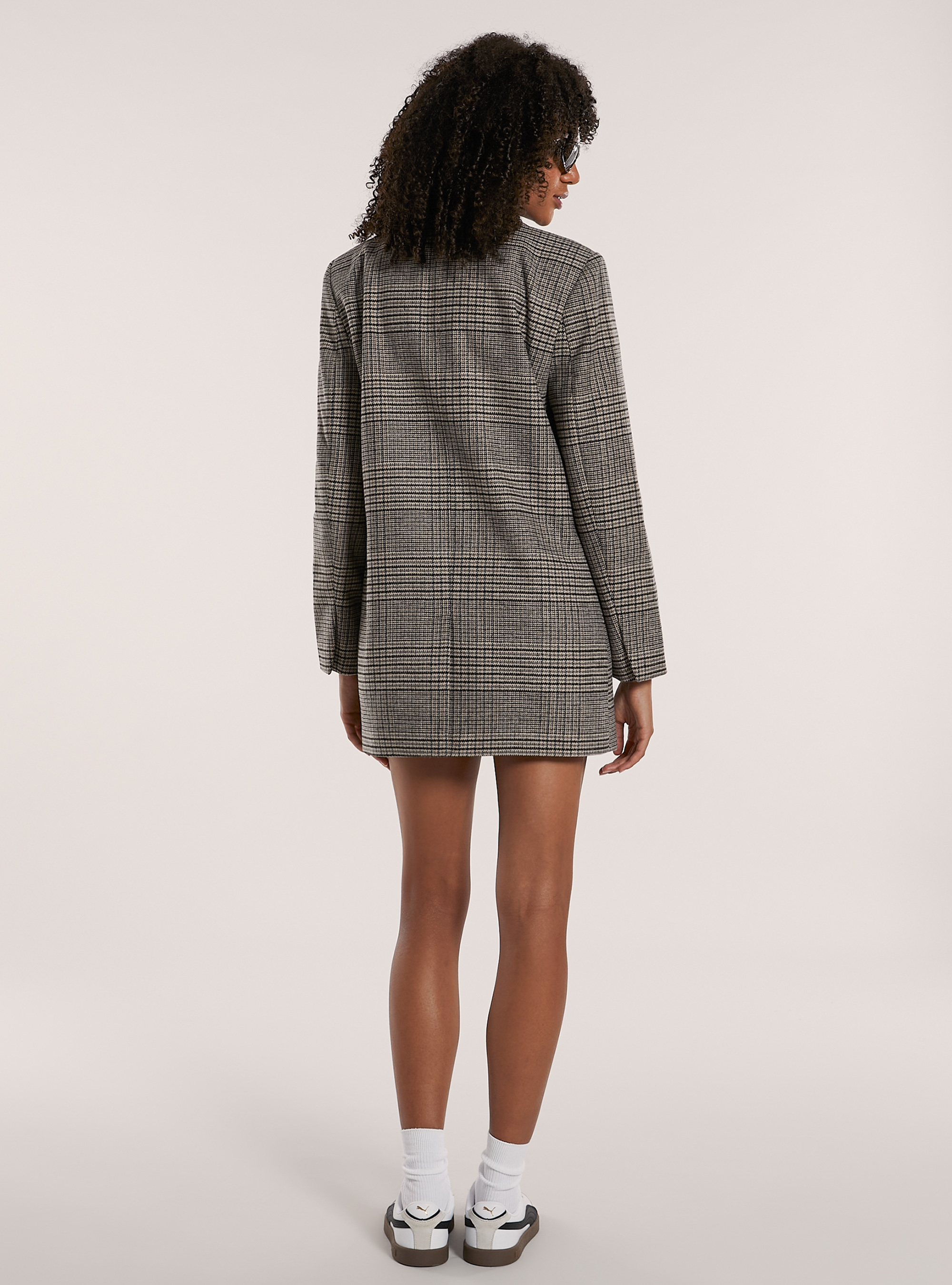 Blazer doppiopetto a quadri, BG2 BEIGE MEDIUM