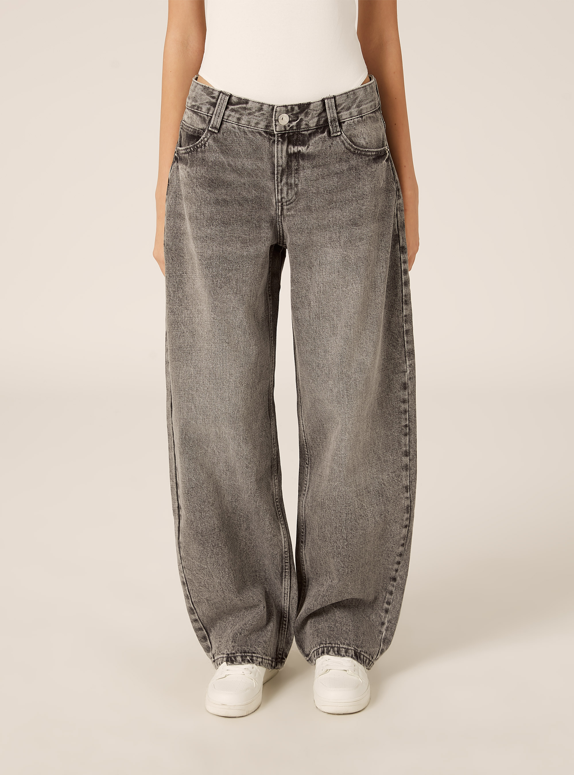 Jeans baggy barrel, D00G GREY