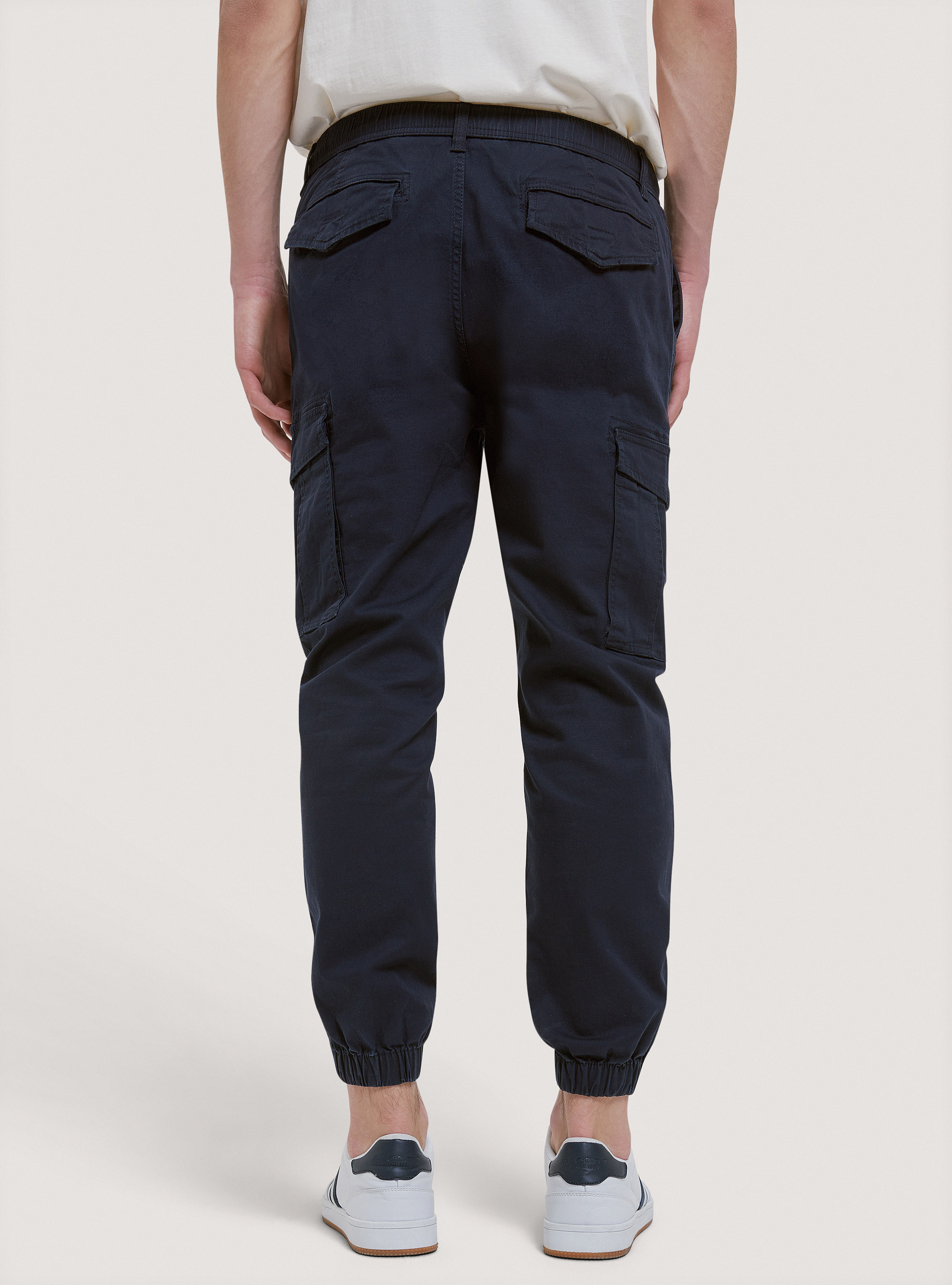Stretch twill cargo trousers, BLUE NAVY