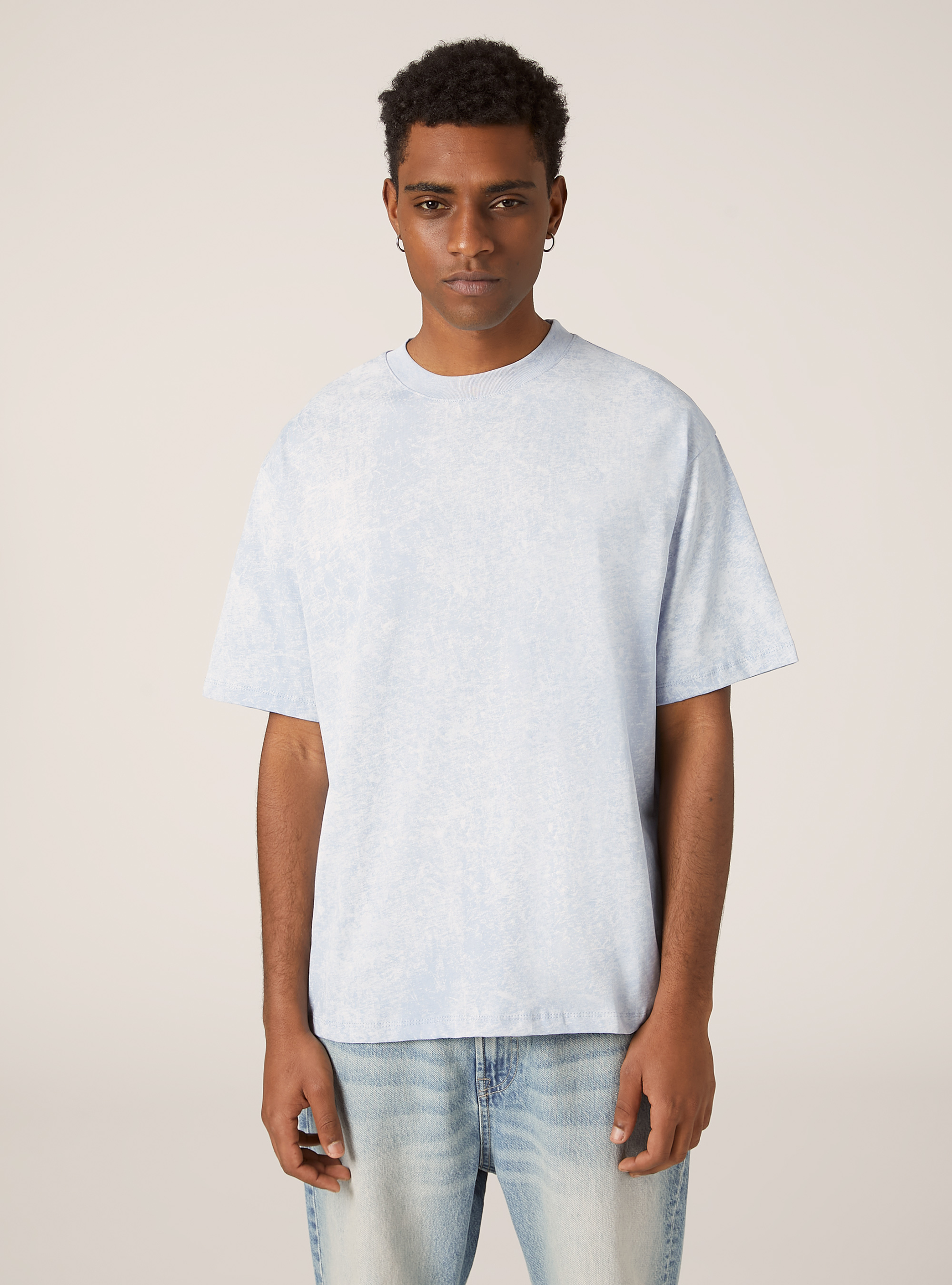 T-shirt boxy marbr&eacute;, AZ3 AZURE LIGHT