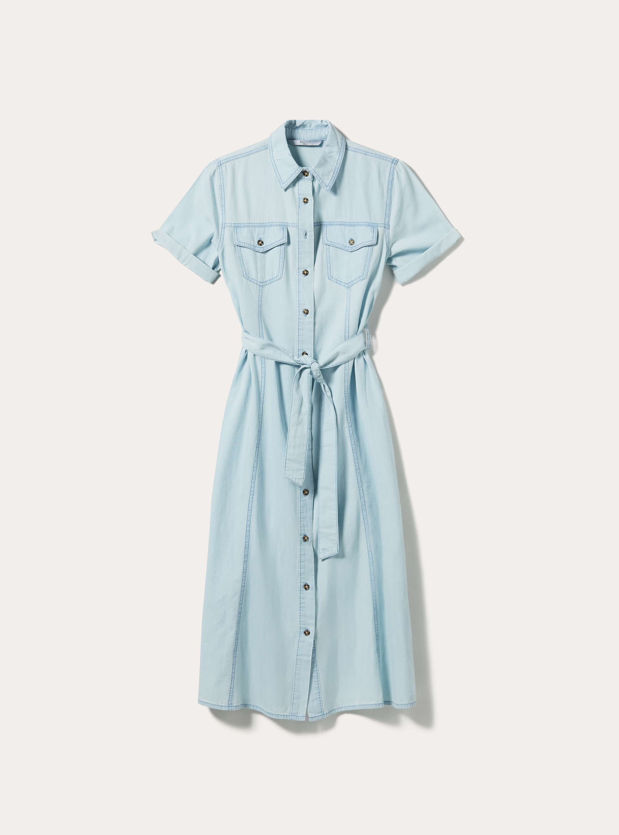 Denim chemisier dress, D007 LIGHT AZURE
