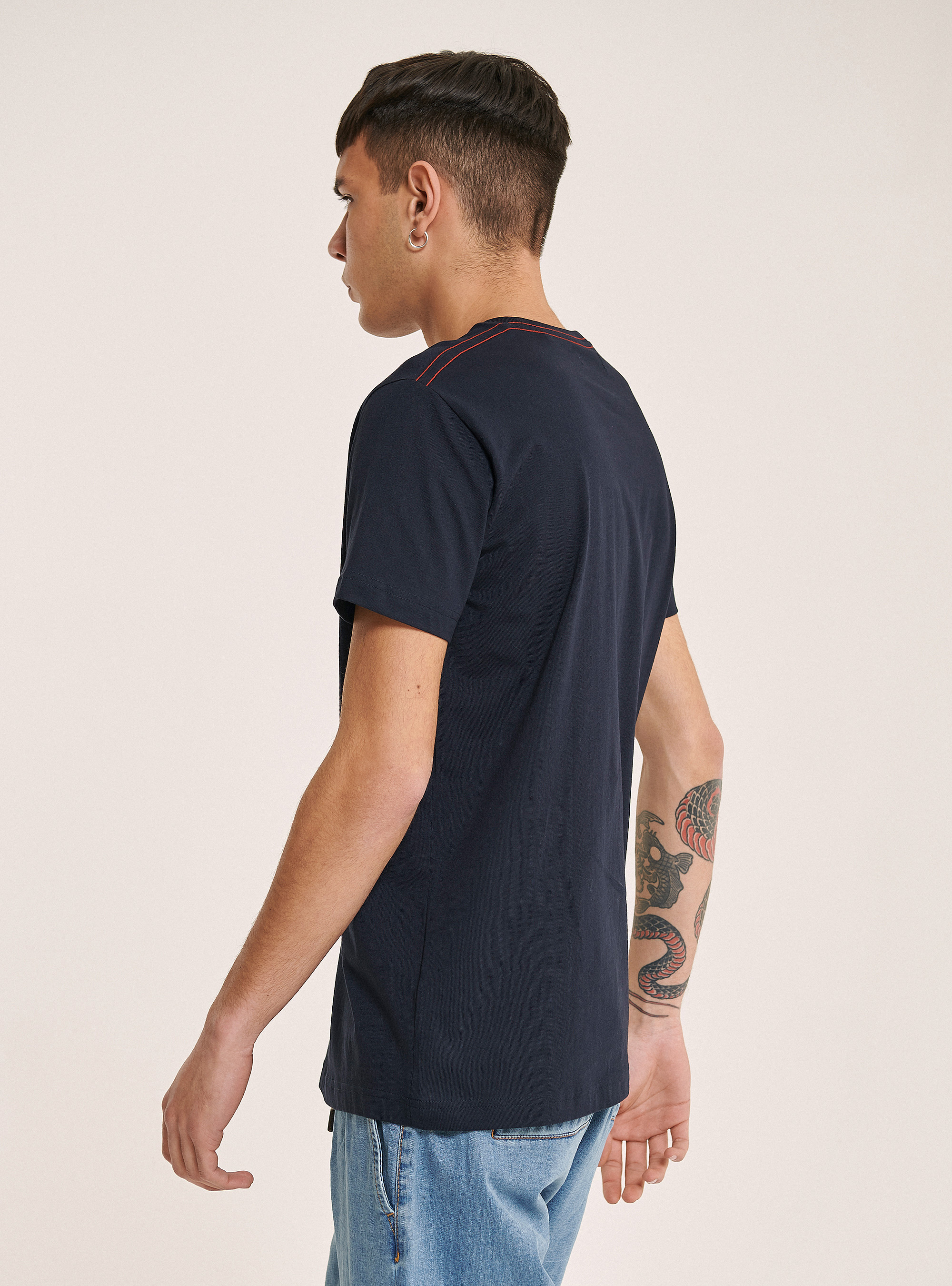 T-shirt with frontal logo printed, BLUE