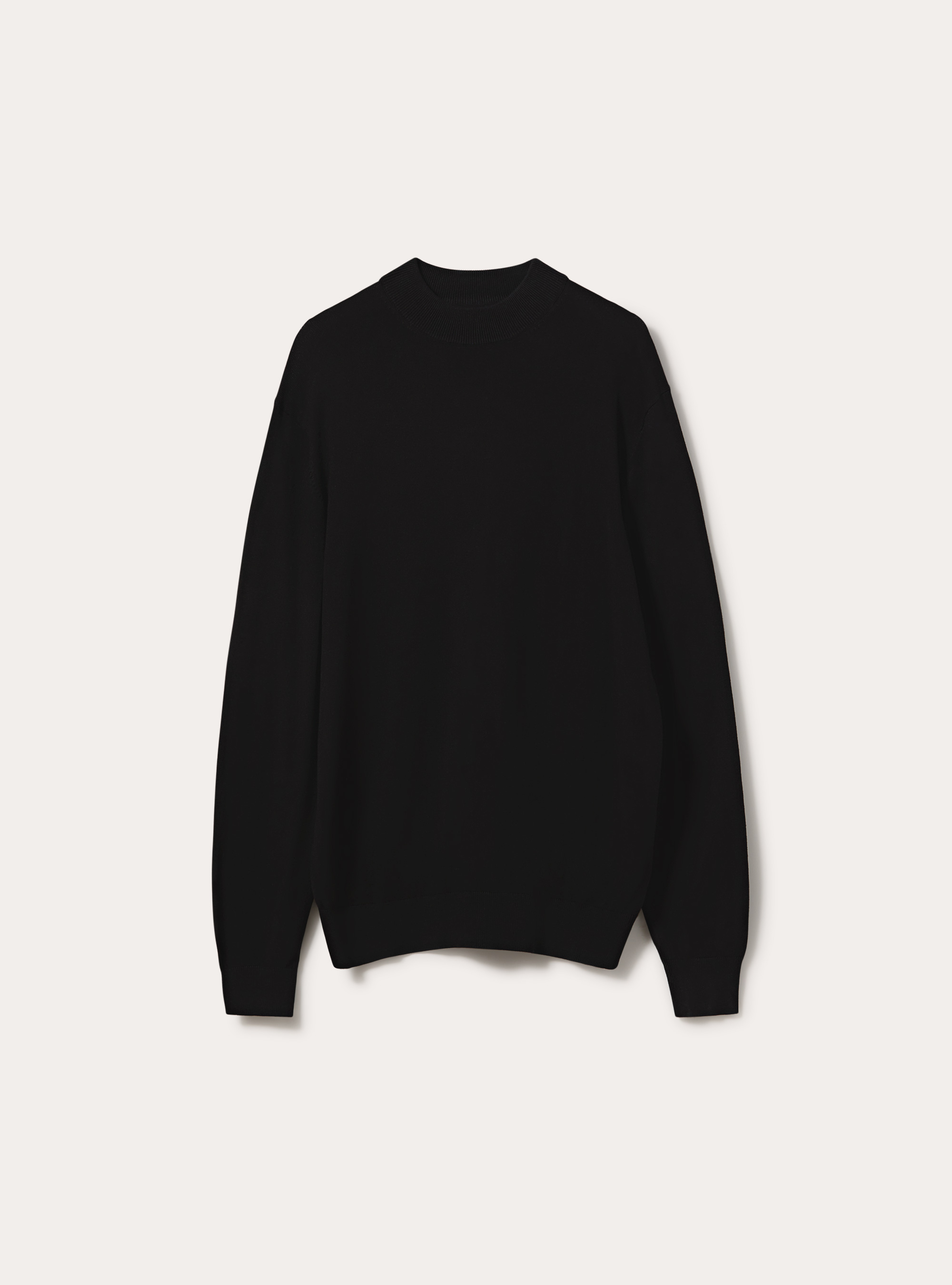 Maglia mezzocollo rasata, NERO