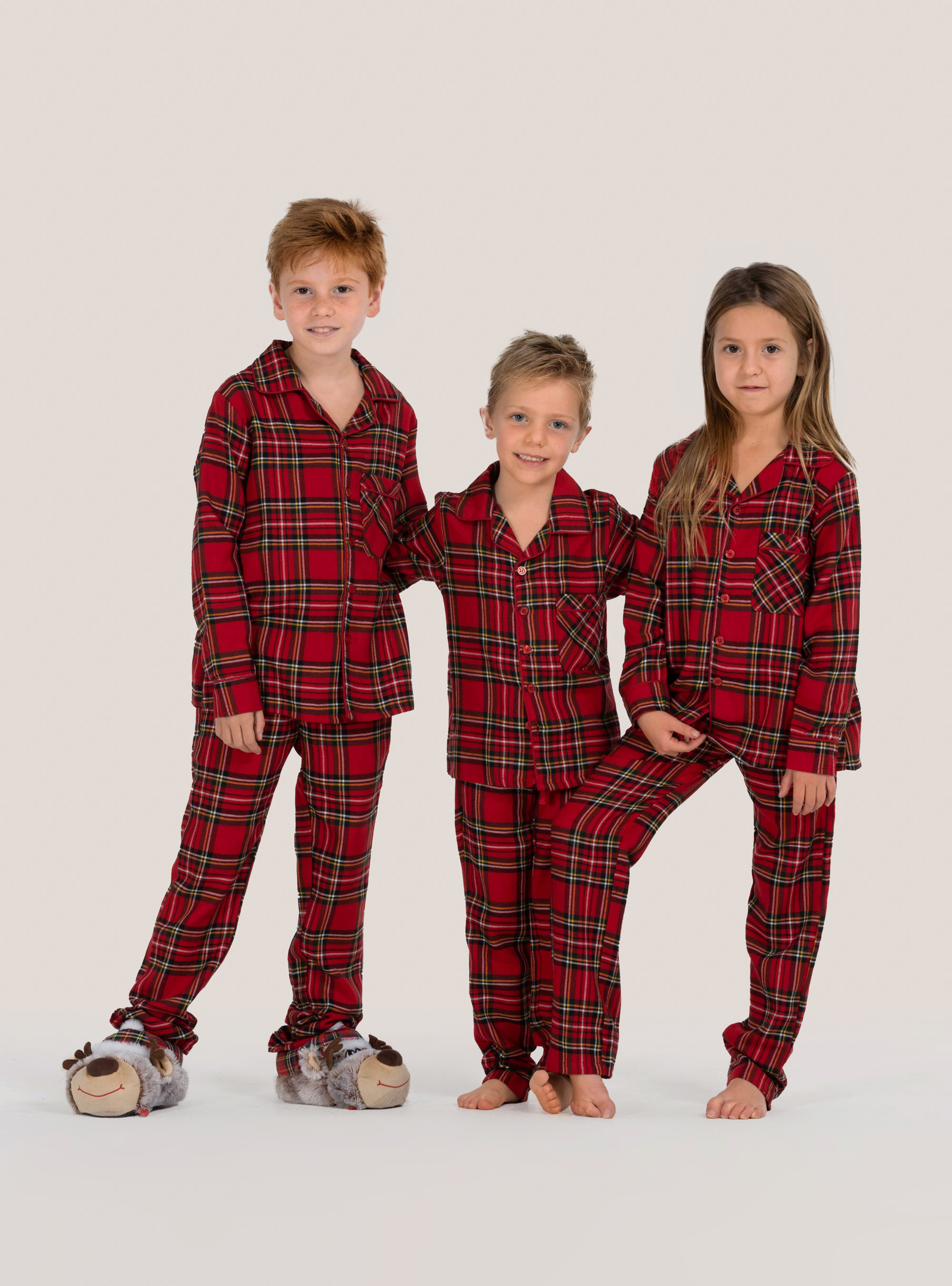 Set pigiama natalizio ''mini me'' in tartan, CUADROS