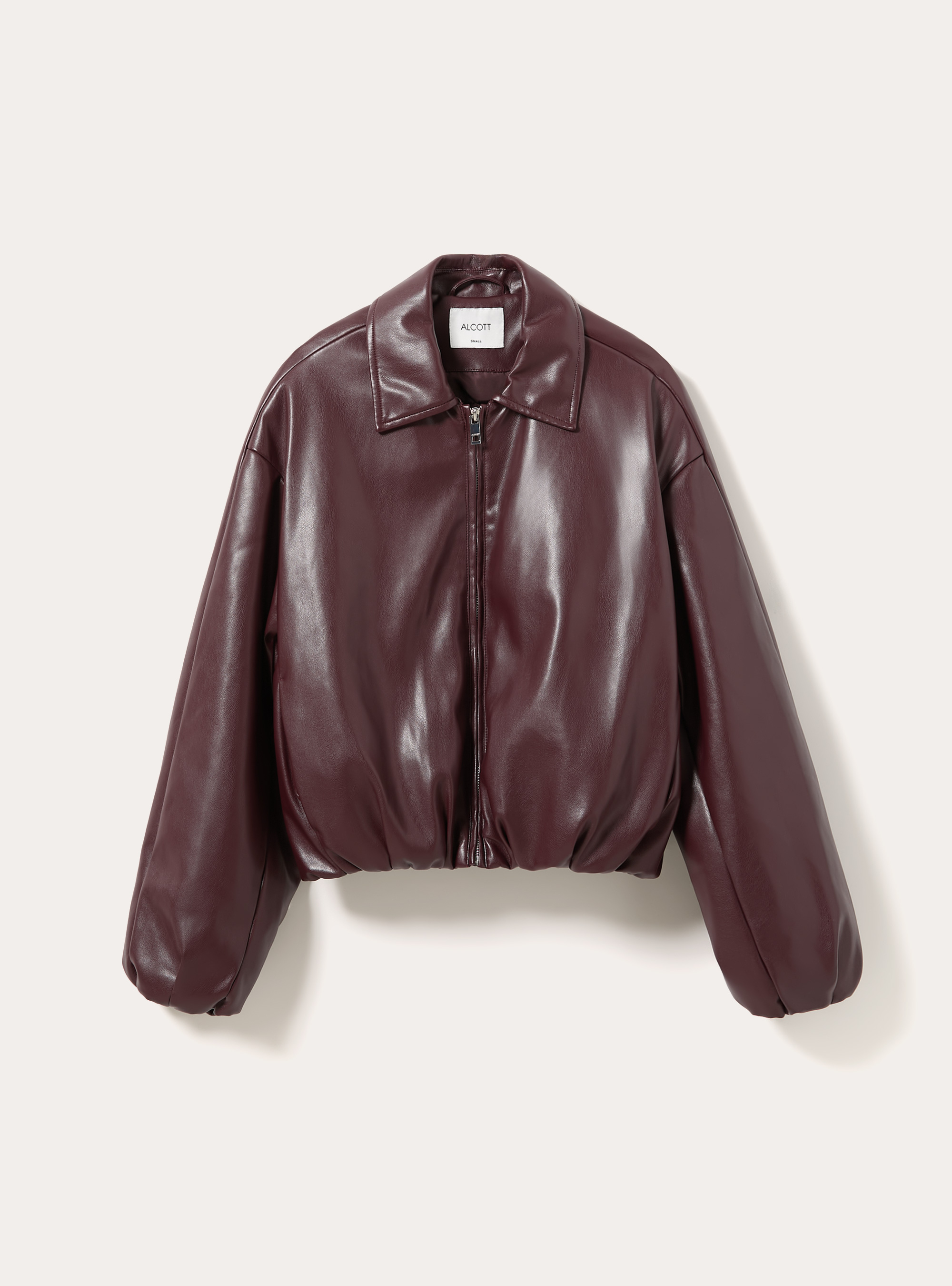 Bomber imbottito effetto pelle, BO1 BORDEAUX DARK
