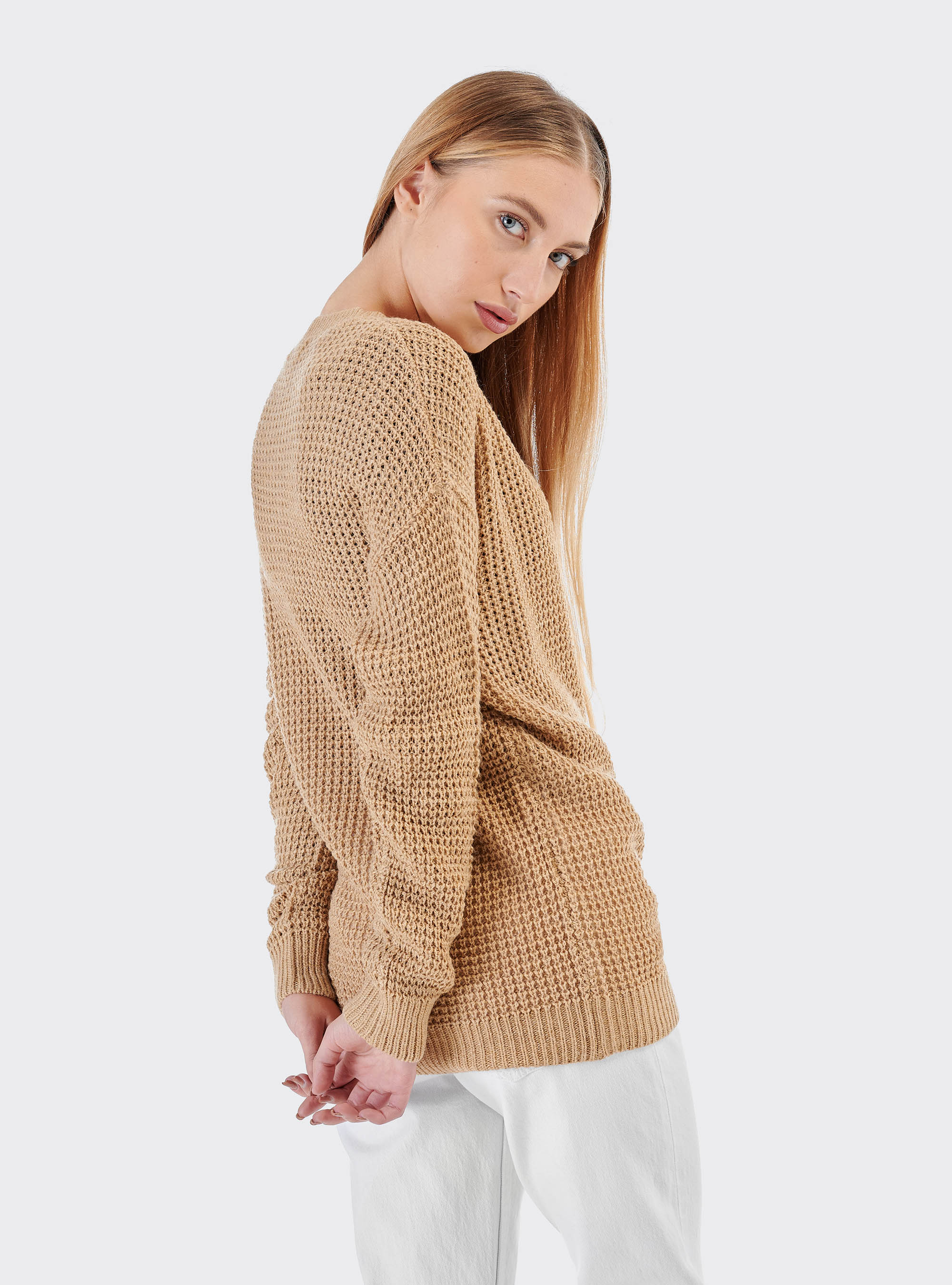 Pullover oversize, C0593 BEIGE MELANGE
