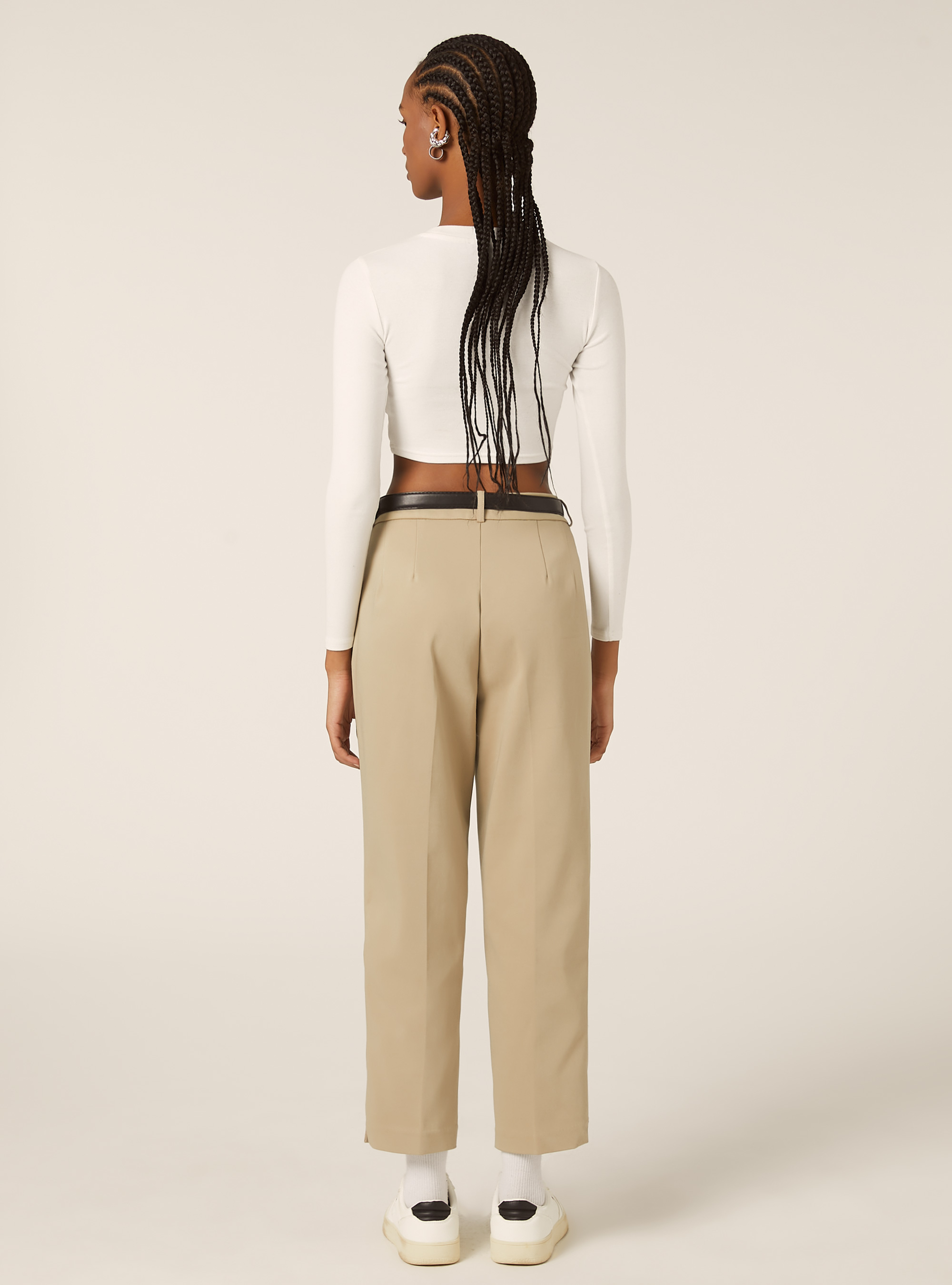 Pantalon ajusté avec ceinture, BG2 BEIGE MEDIUM
