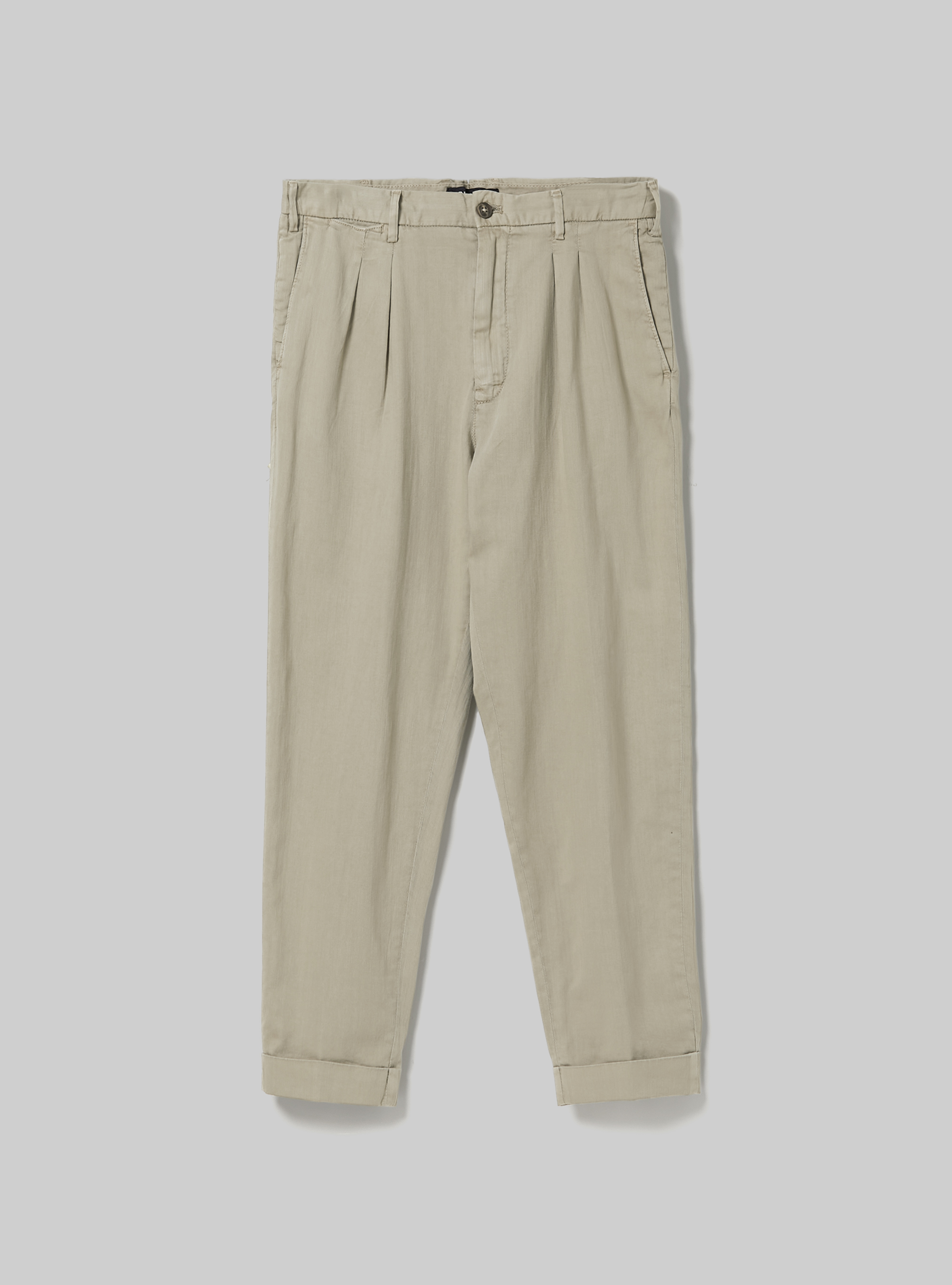 Linen-blend chinos with darts, BG2 BEIGE MEDIUM