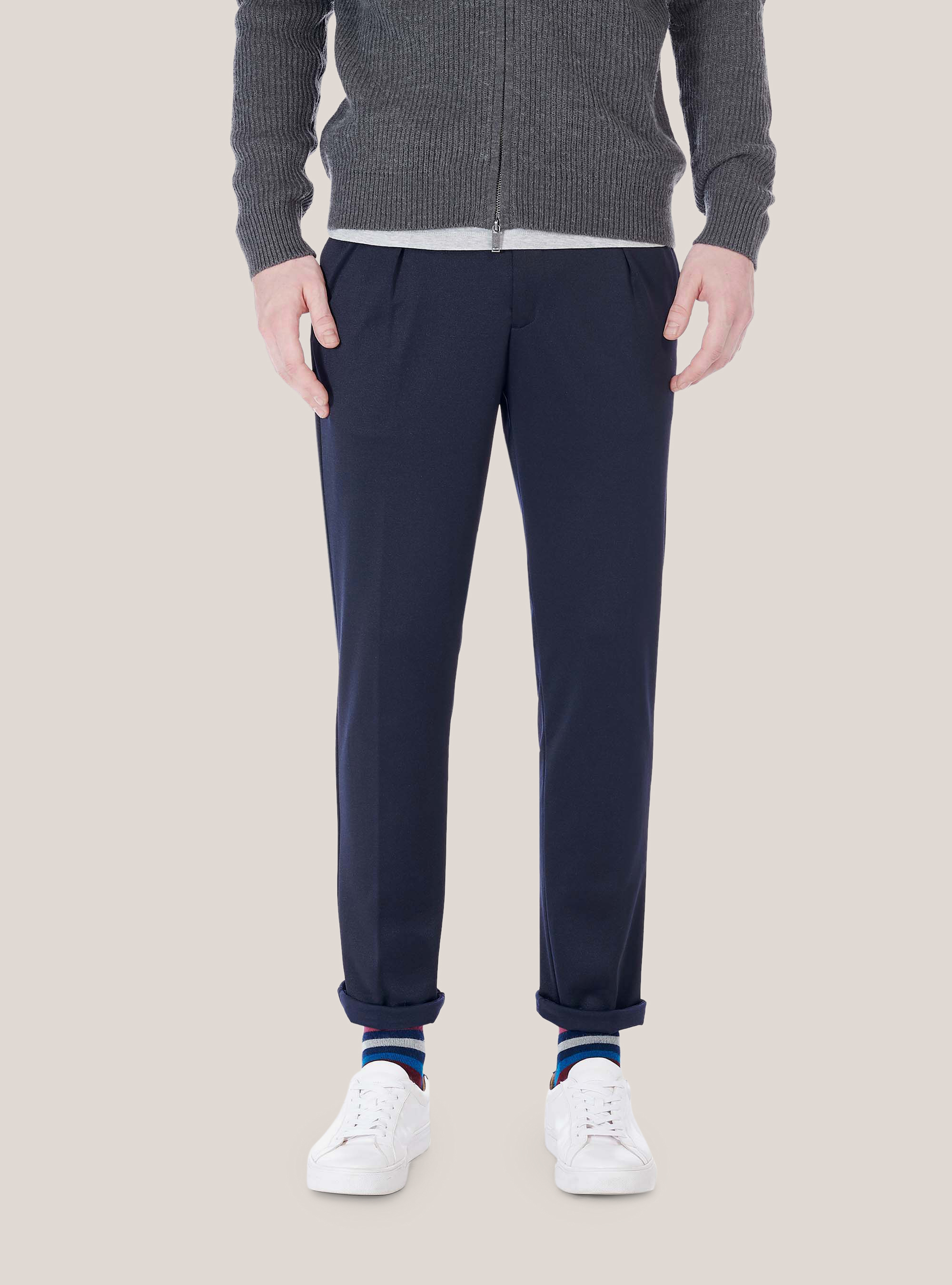 PANTS WITH COULISSE, BLUE